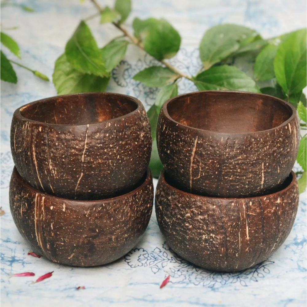 ALMITRA SUSTAINABLES Brown - Handmade Coconut Bowl (Pack of 4) - view 2