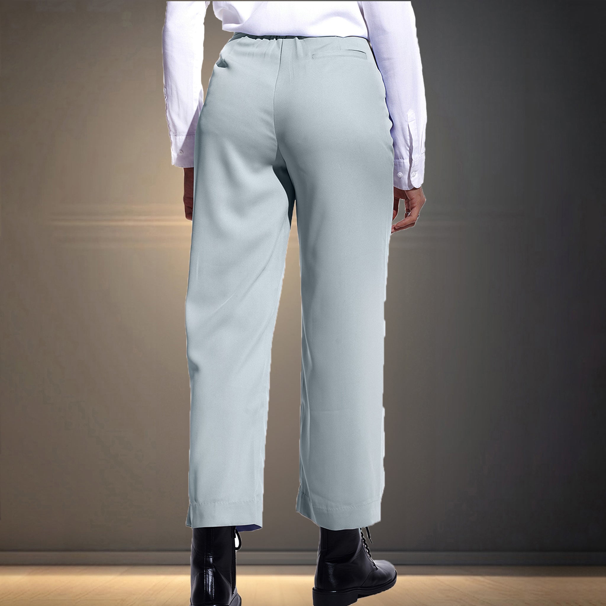 IZF Pleated Korean Baggy Pants for Women - Grey - view 5