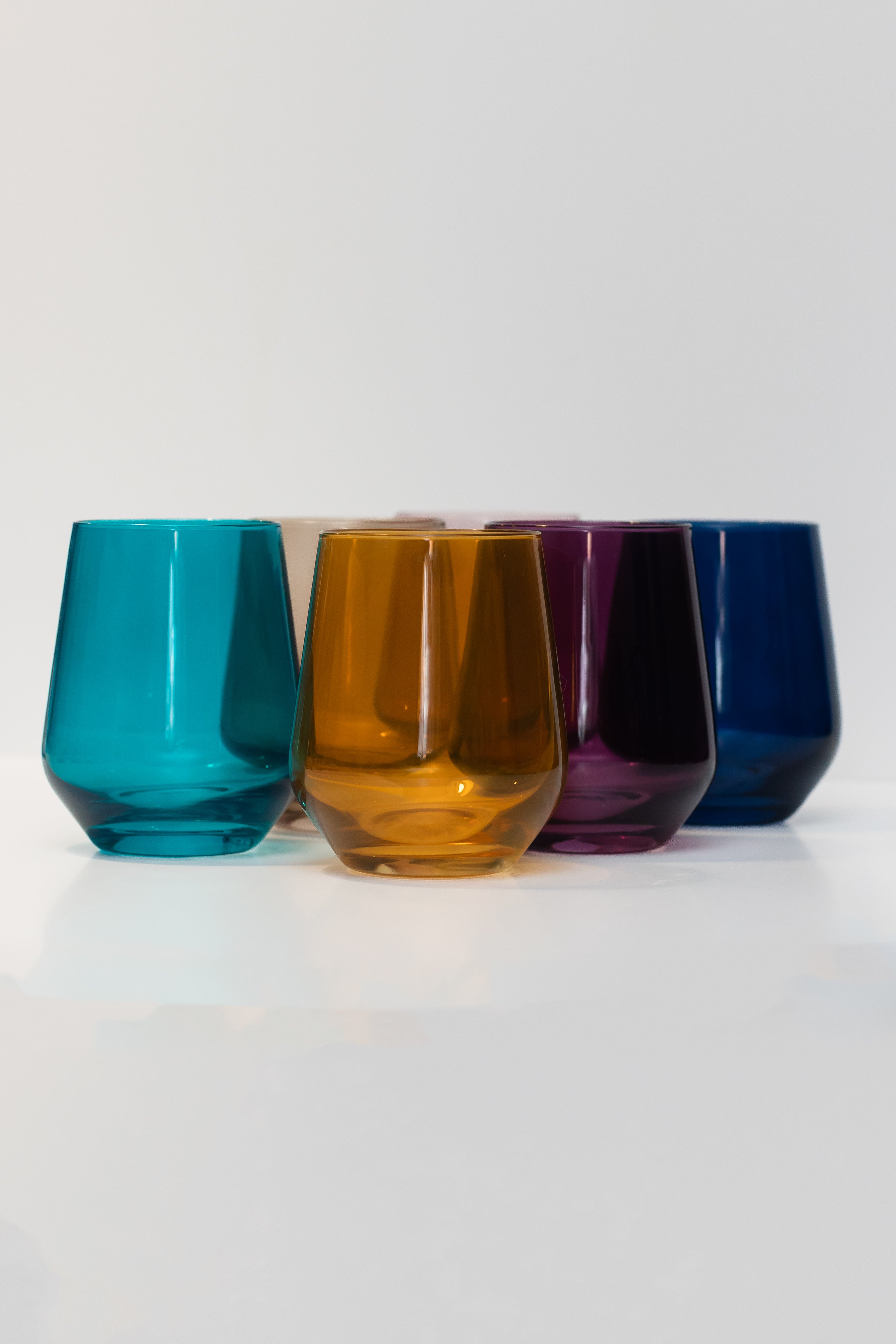 Estelle Colored Glass Estelle Colored Wine Stemless - Set of 6 {Fall Mixed Set} - view 2