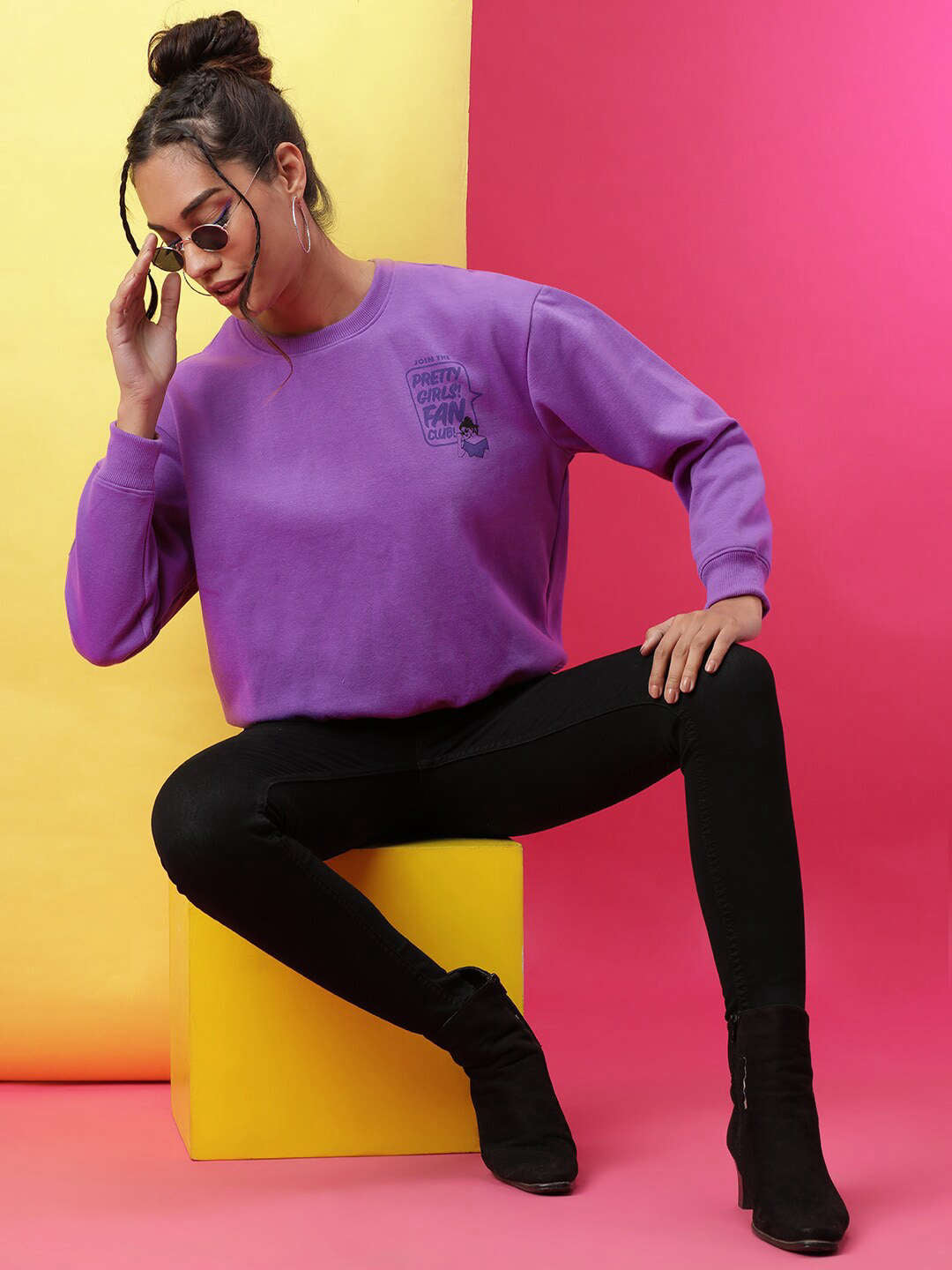 Freehand By The Indian Garage Co Women's Back Printed Regular Fit Sweatshirt - view 7