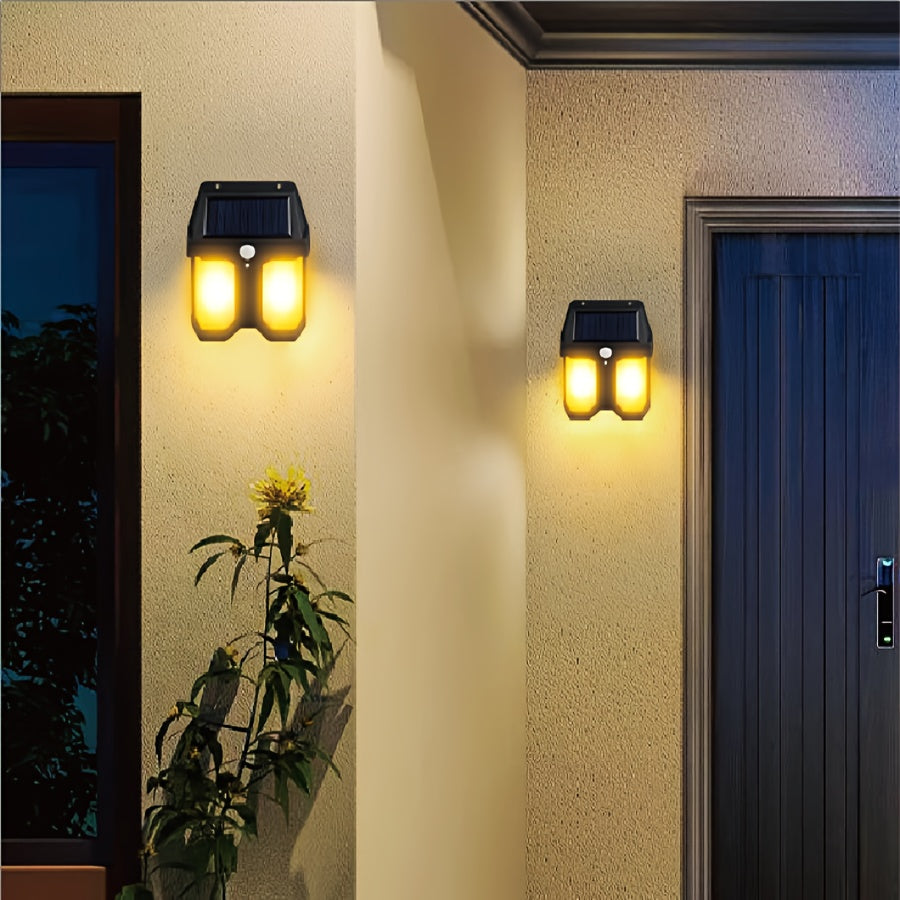Catterton LED Double Bulb Solar Wall light (Pack Of 2)