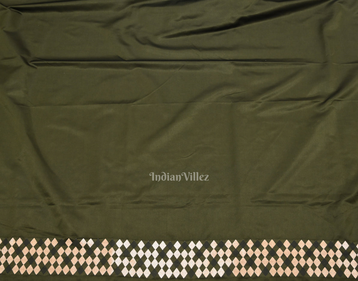 IndianVillèz Teal Green Soft Pure Mashru Satin Silk Banarasi Saree - view 5