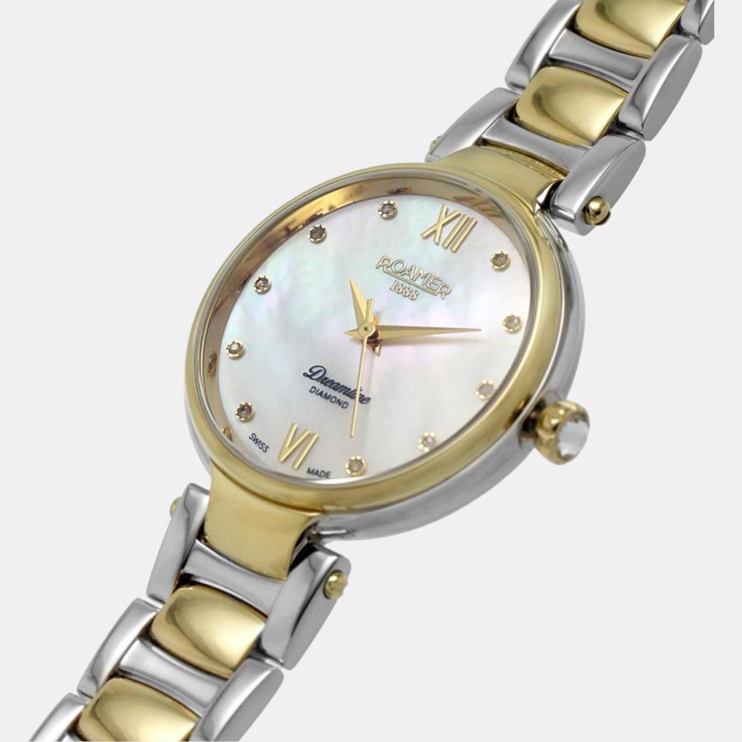 Roamer Dreamline Diamond Women Quartz White Dial Analog Stainless Steel Watch 857847 47 29 50 - view 6