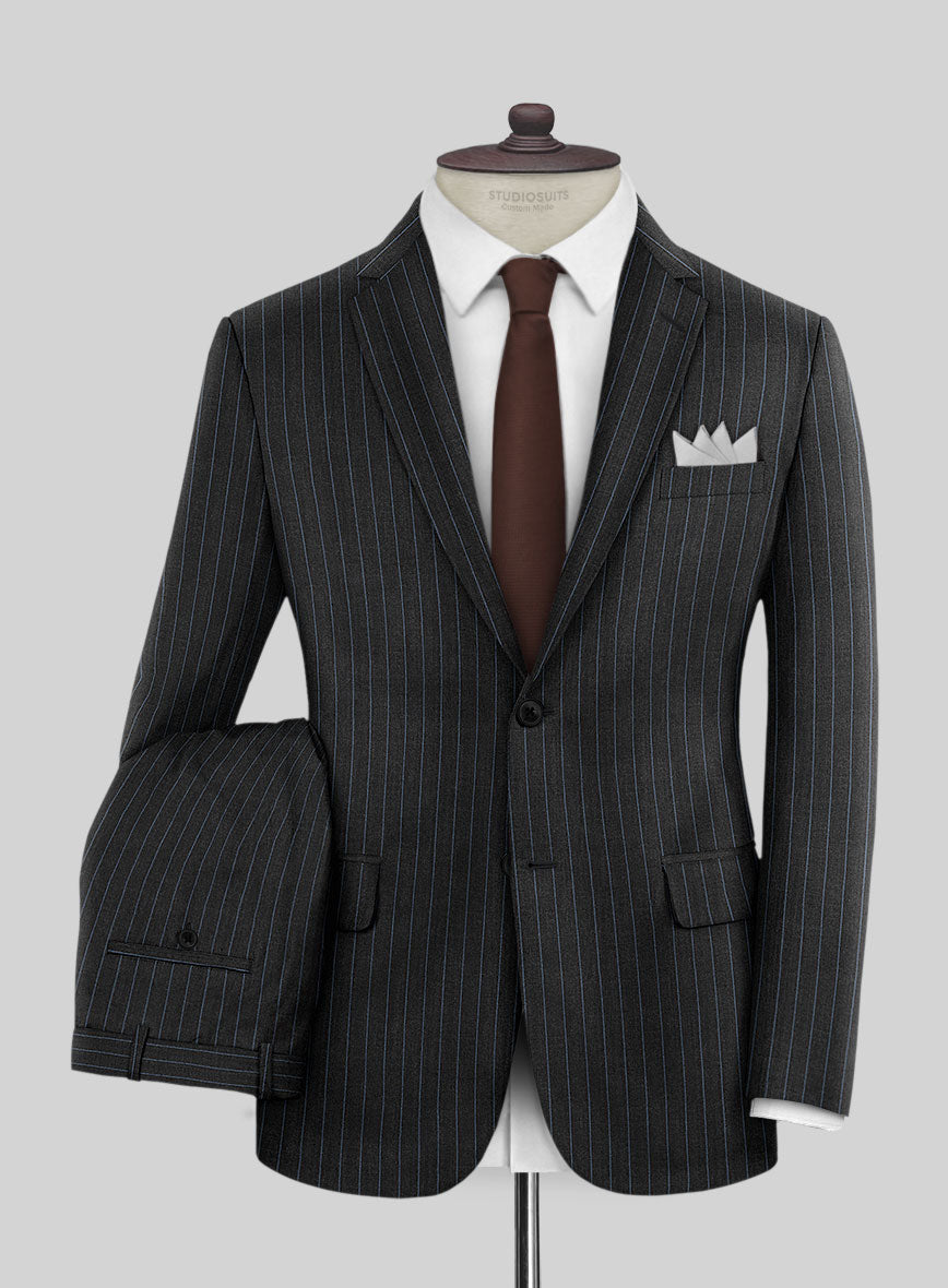 StudioSuits Napolean Abelino Stripe Black Wool Suit - view 2