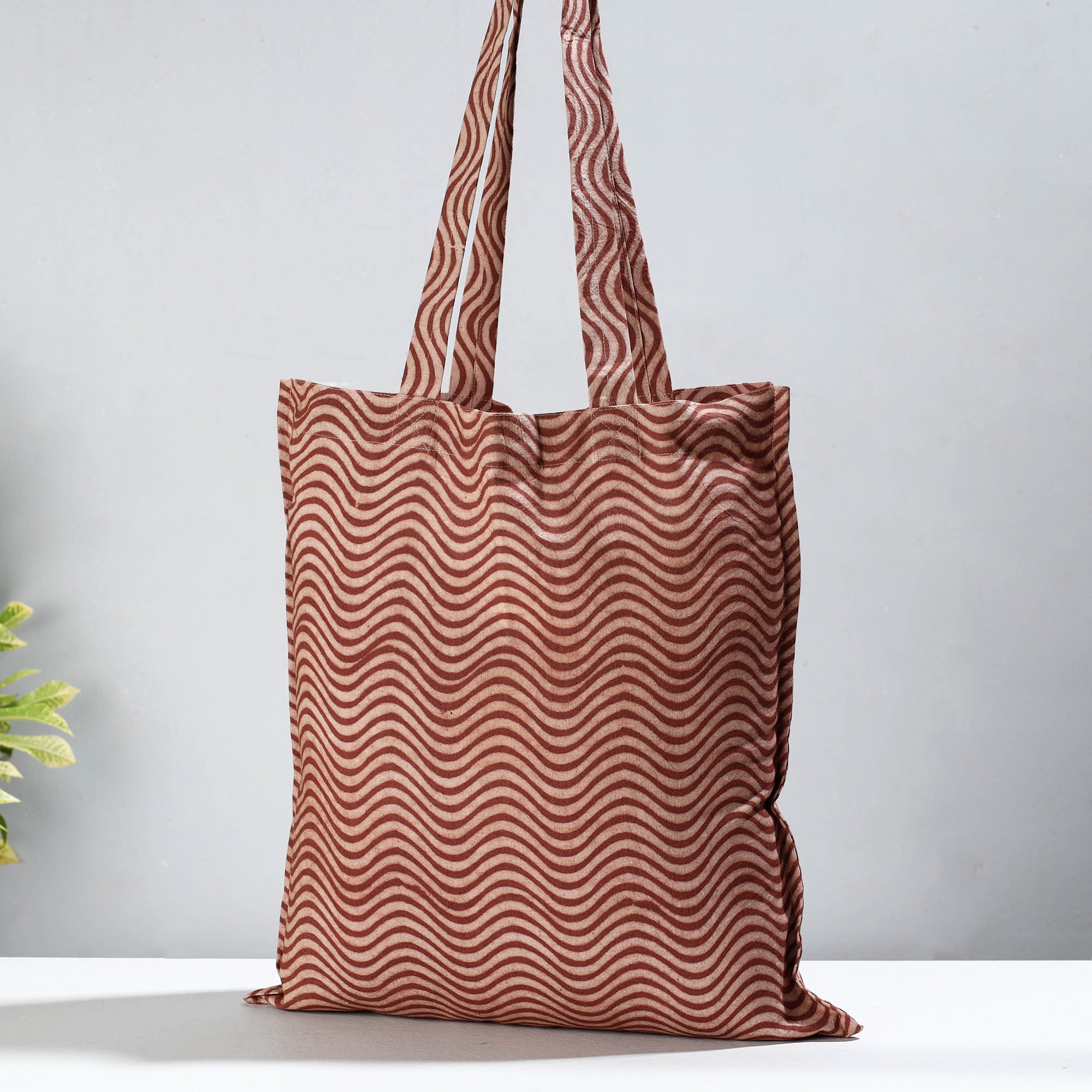 PITCHUKA SRINIVAS KALAMKARI PEDANA Brown - Pedana Kalamkari Block Printed Cotton Shopping Bag