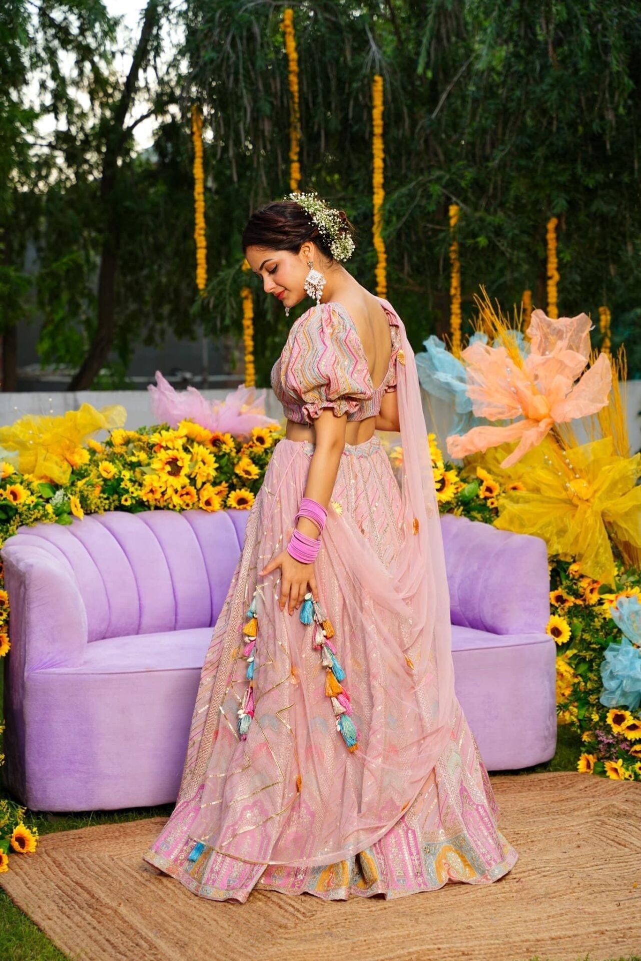 Idaho-o Pink Marshmallow lehenga choli set – Women's - view 5