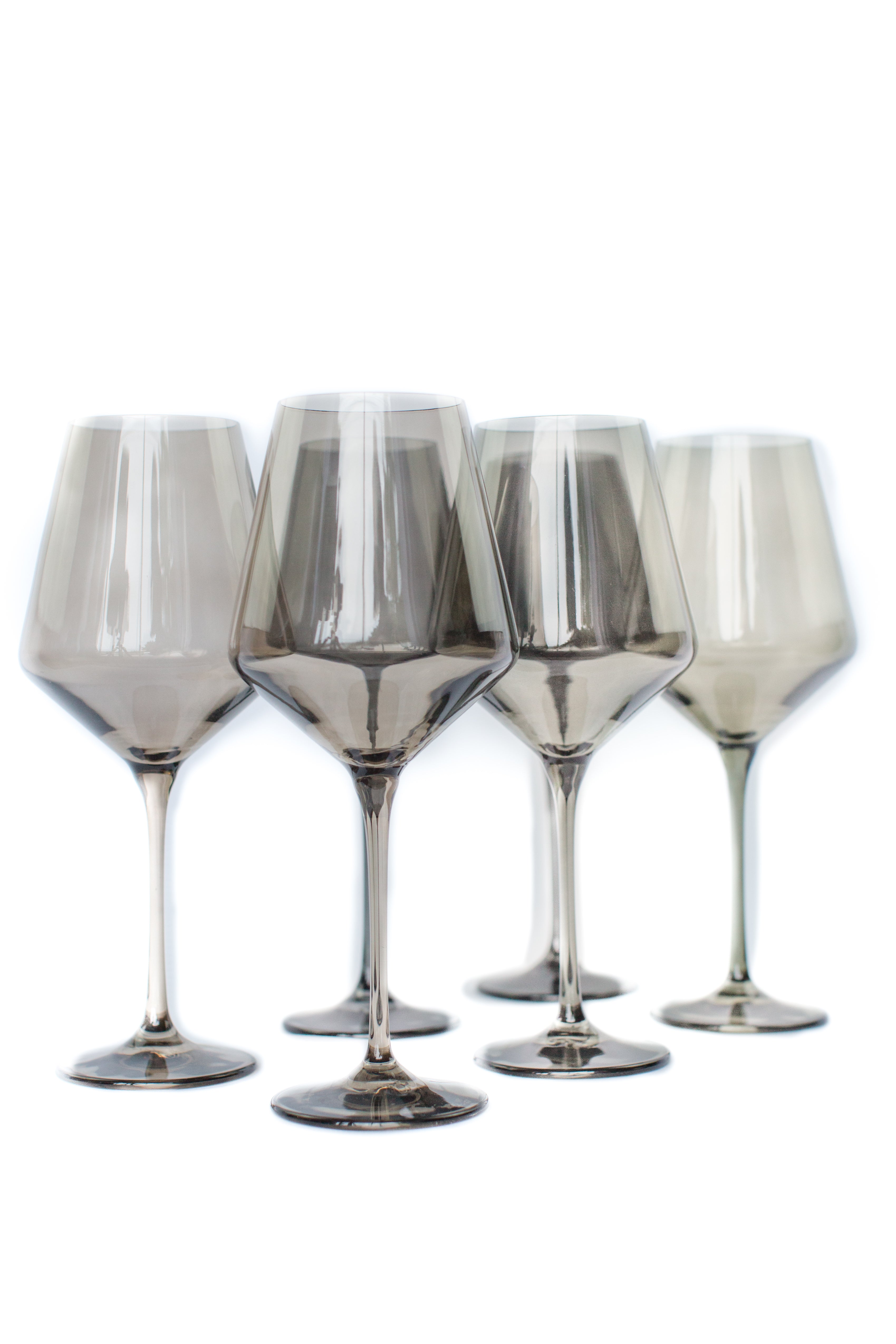 Estelle Colored Glass Estelle Colored Wine Stemware - Set of 6 {Gray Smoke} - view 7