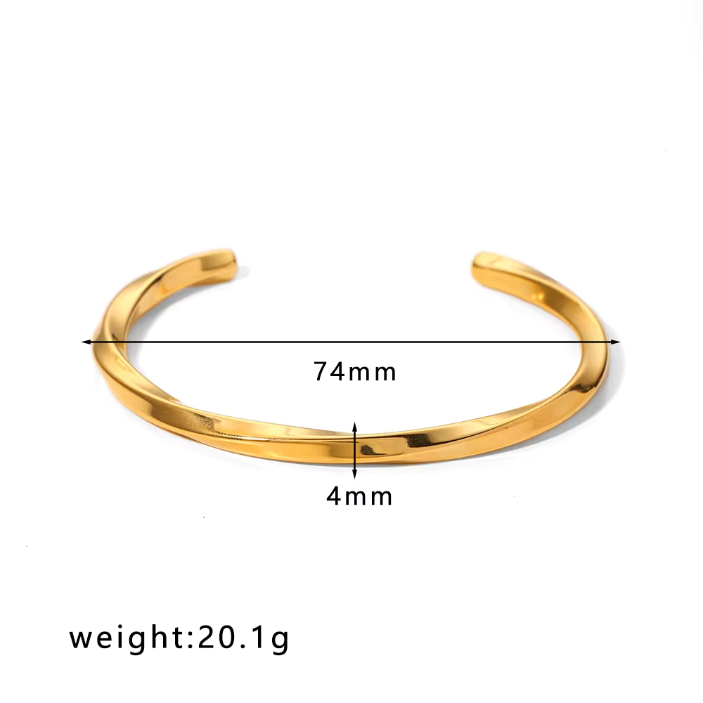 Branta Classic Gold-Tone Men’s Cuff Bracelet For Men - view 5