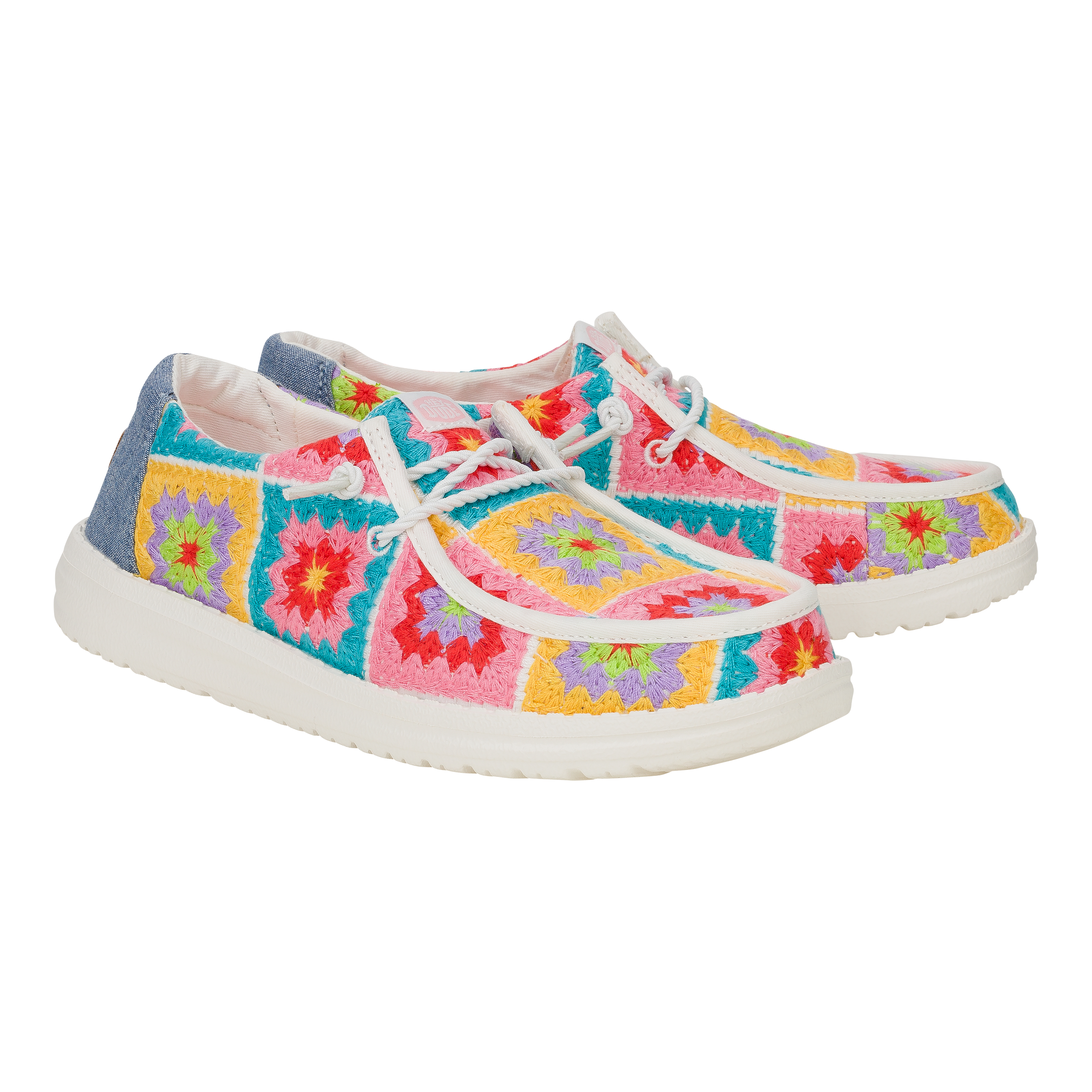 HEYDUDE shoes Wendy Crochet Squares - Pink/Multi - view 2