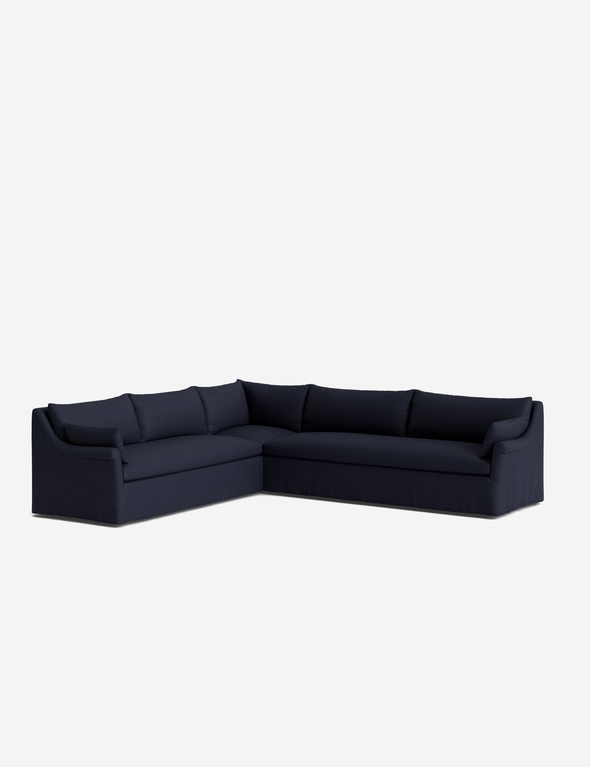 Lulu and Georgia Portola Rolled Arm Slipcover Corner Sectional Sofa - view 84