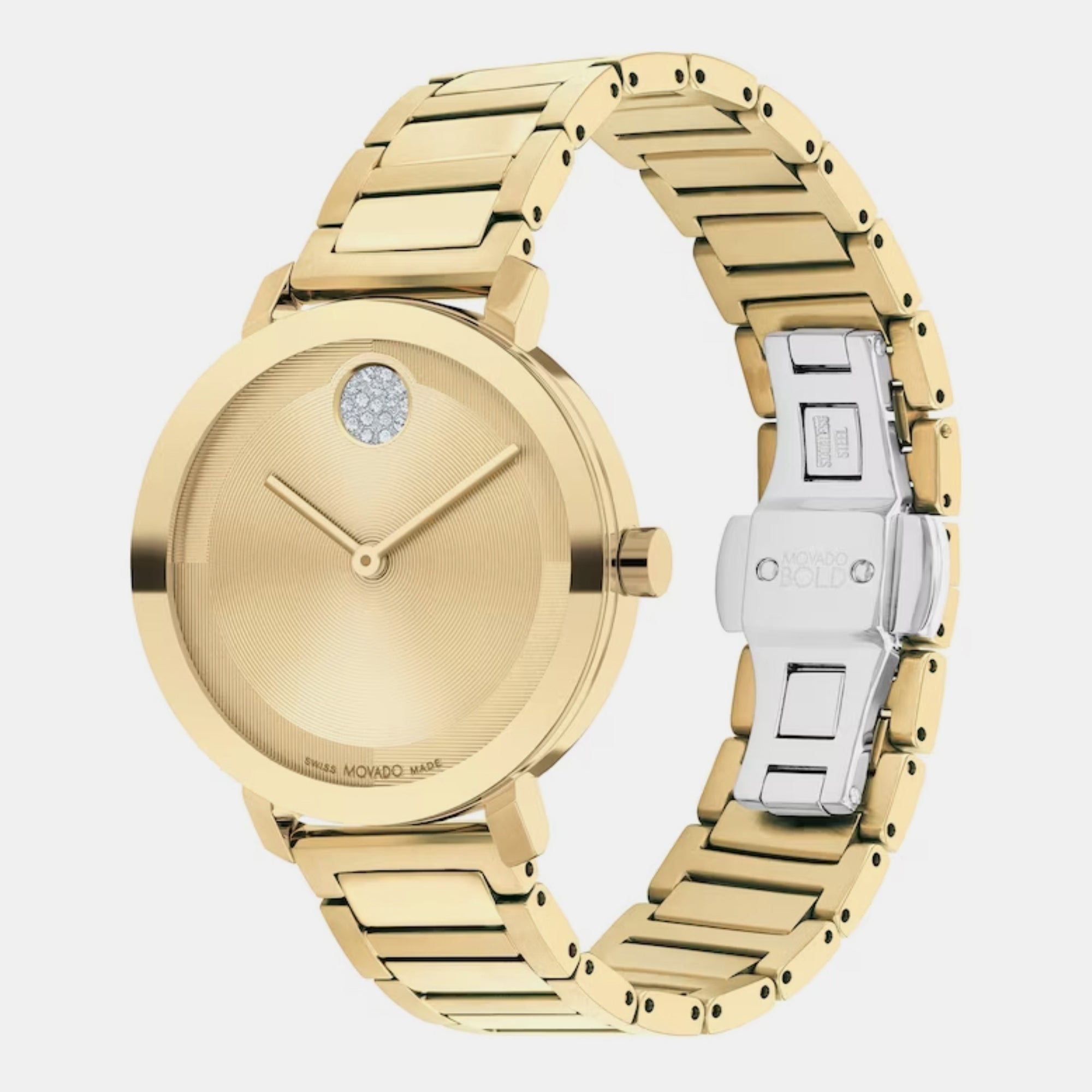 Movado Bold Women Quartz Gold Dial Analog Stainless Steel Watch 3601106 - view 2
