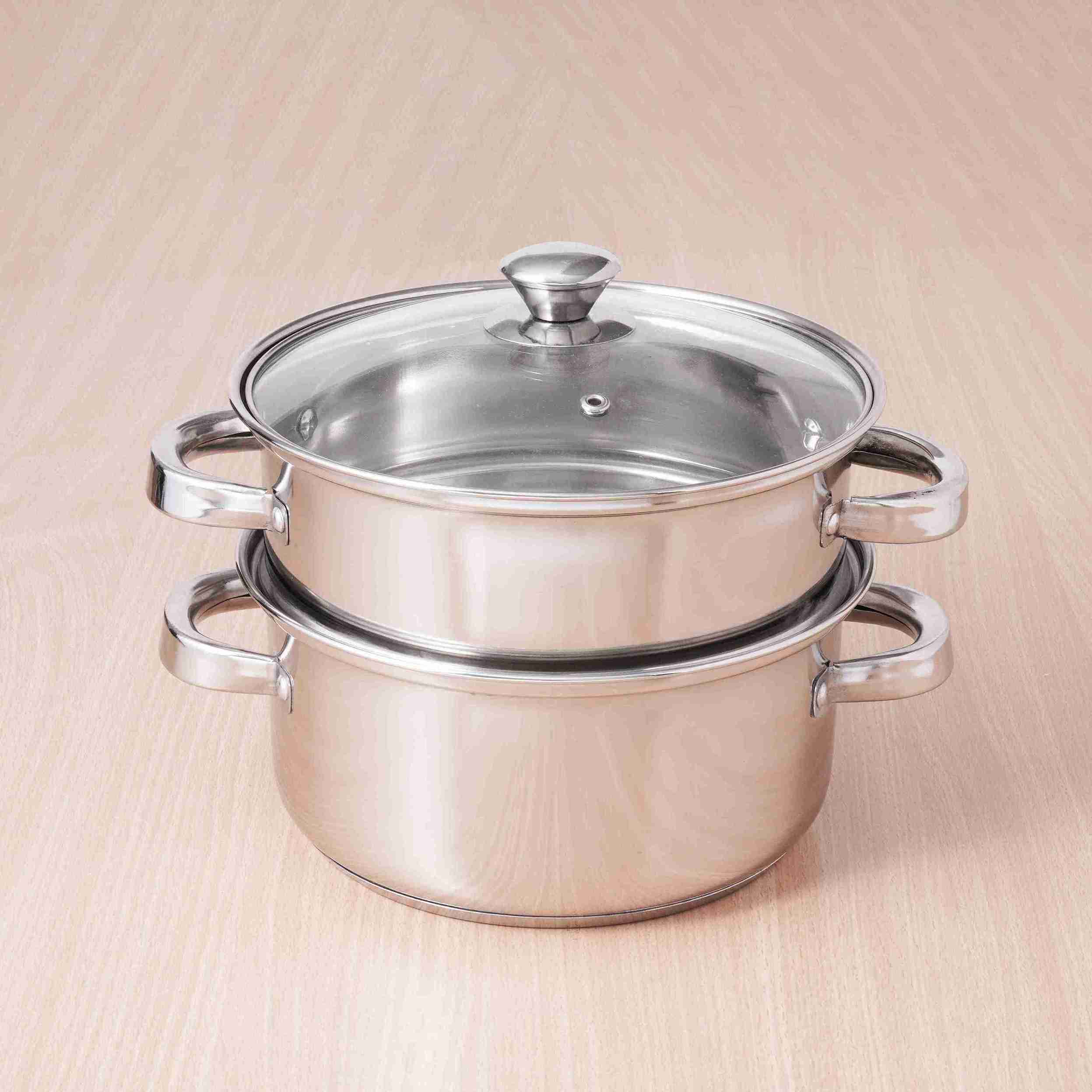 The Indus Valley Tri-steel Multi Purpose Stainless Steel Steamer with Sandwich bottom | Vegetable Steamer | Khandvi/Modak/Momo Maker | Steaming Pot 1.