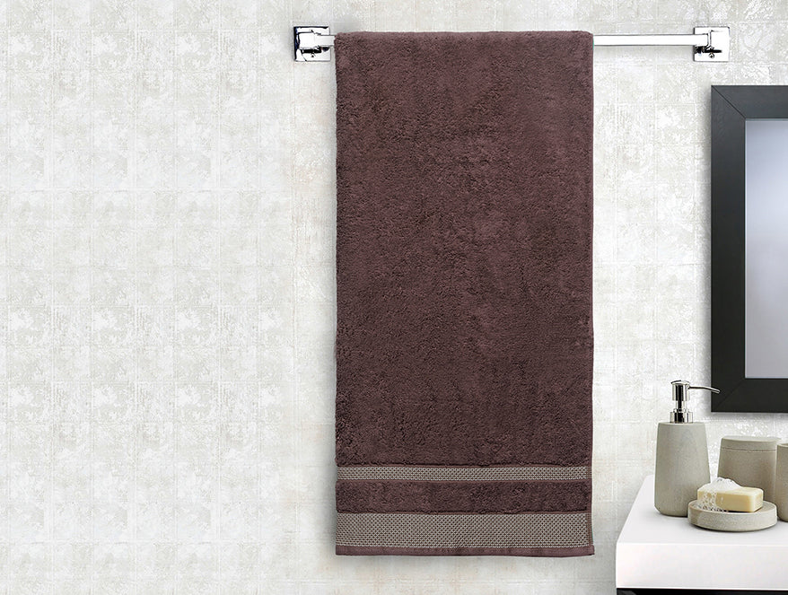 Spaces India Chocolate - Dark Brown 100% Cotton Bath Towel - Hygro By Spaces