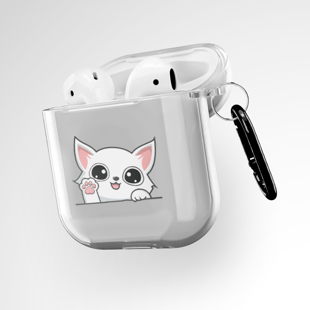 Cover It Up Cute Cat Clear Airpods 1st Gen Case Covers - view 3