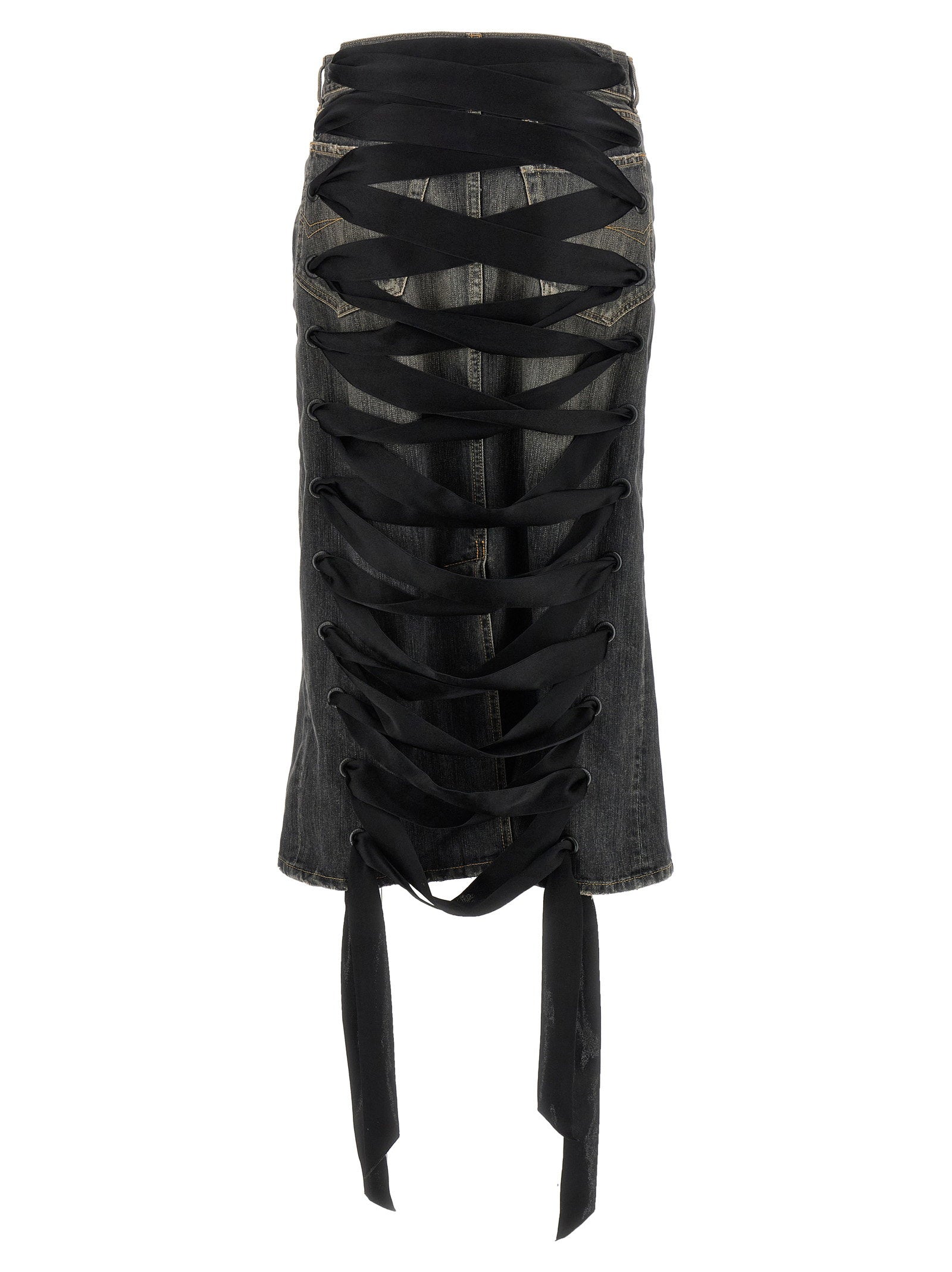 Balenciaga Lace Up Denim Skirt – 100% cotton - view 2