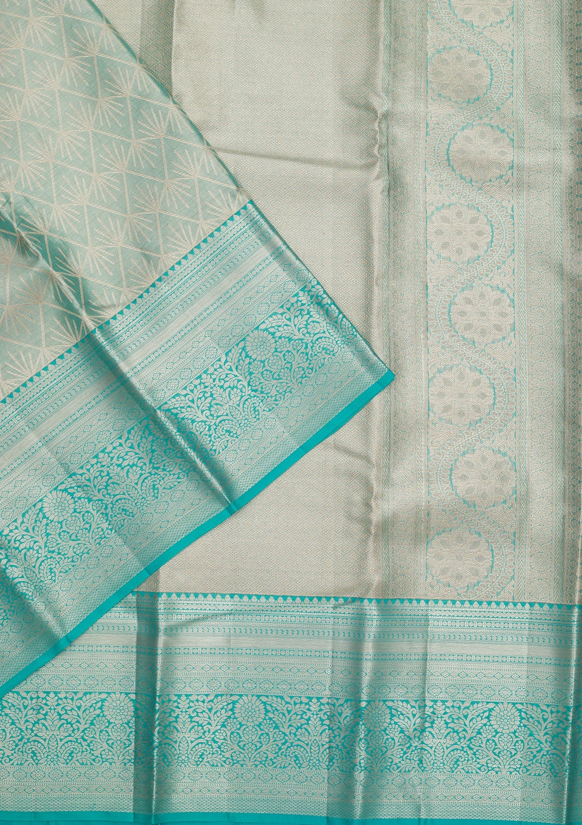 Koskii Sky Blue Zariwork Pure Silk Saree – Women's - view 4