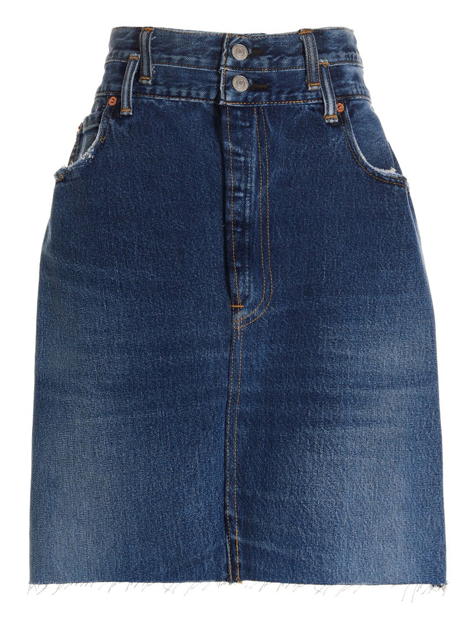 Re/Done Double Waisted Pencil Re Done X Levis Skirt - view 13