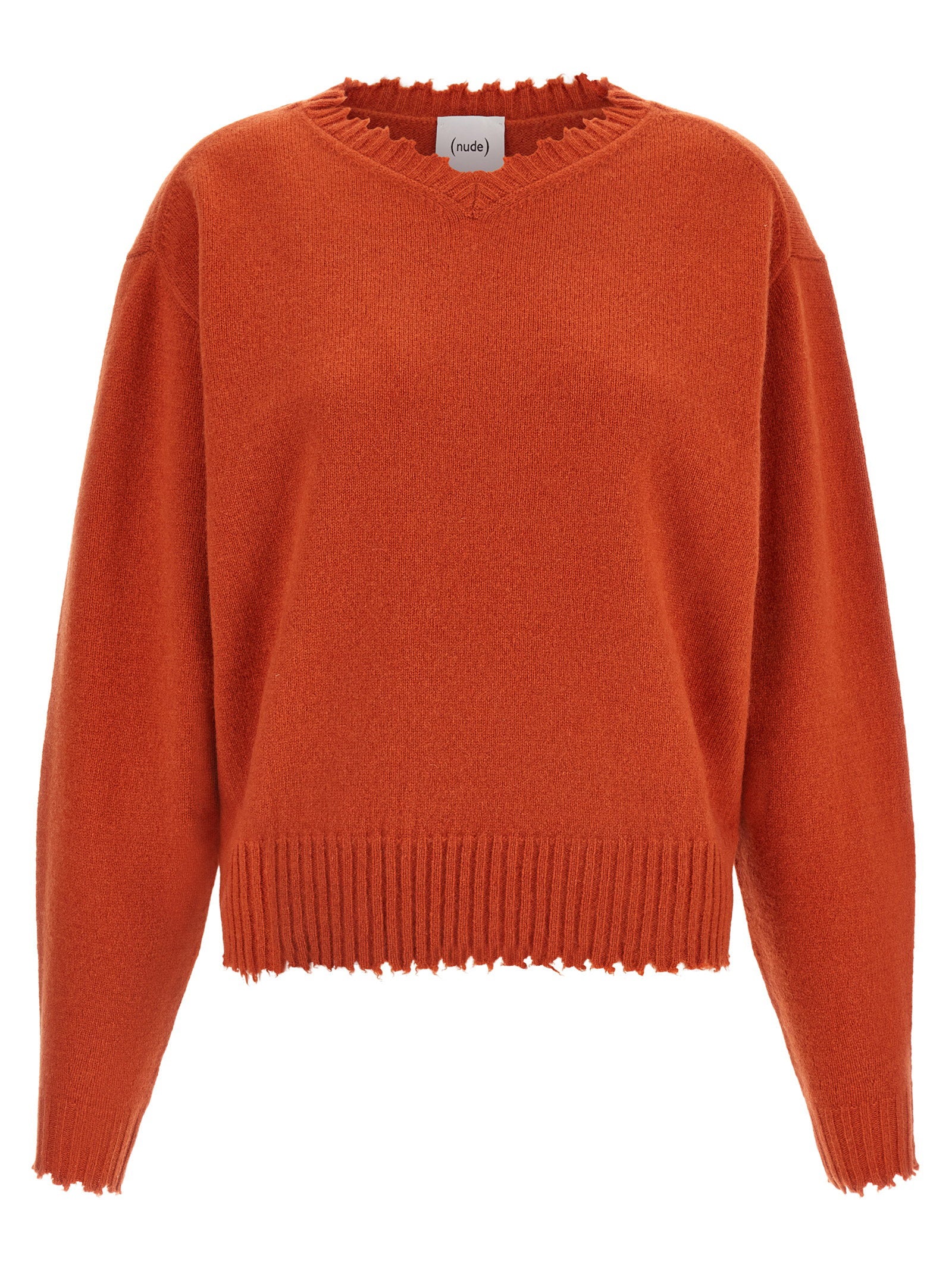 Nude Fringed Hem Sweater – 100% cashmere