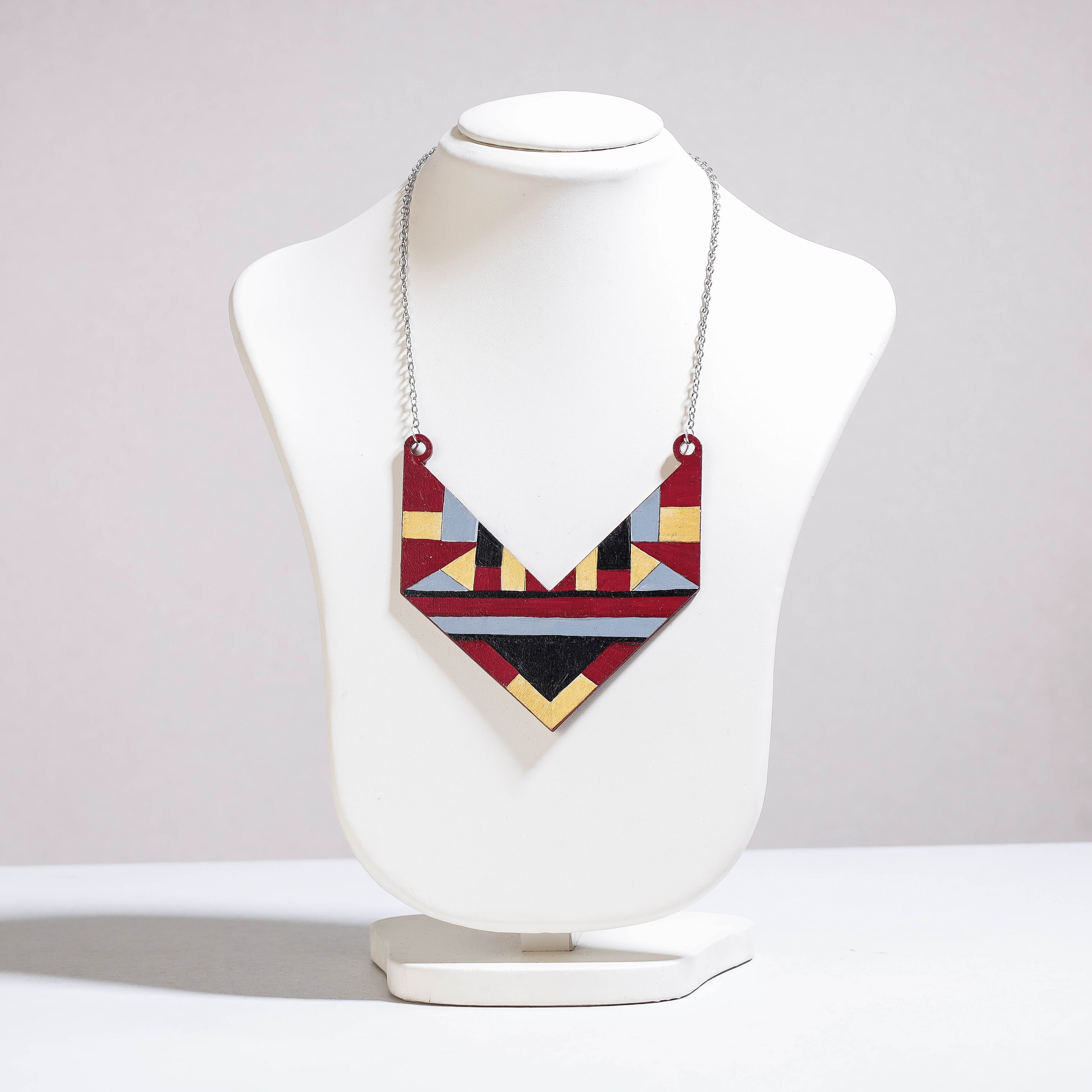 FUDAKTI Bella - Modern Art Handpainted Wooden Necklace