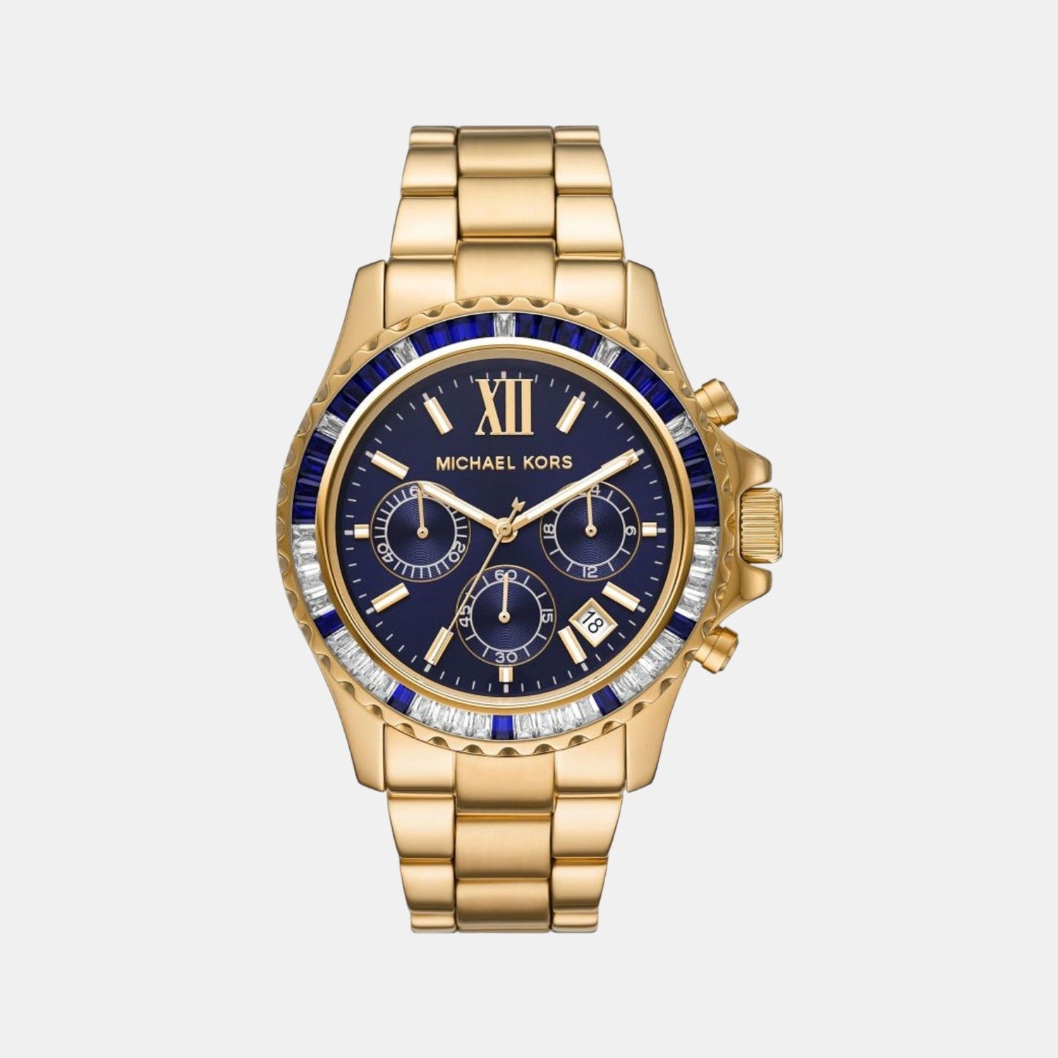 Michael Kors Everest Women Quartz Blue Dial Chronograph Stainless Steel Watch MK6971