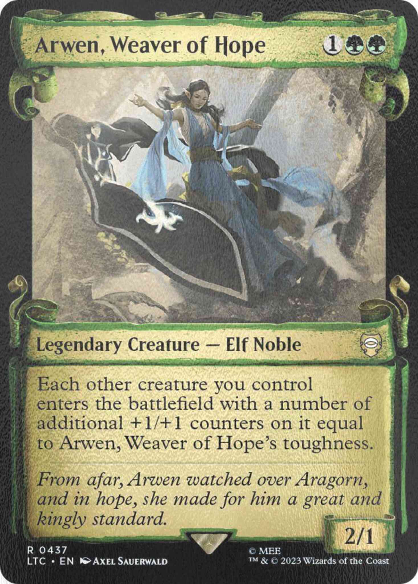 Magic Arwen, Weaver of Hope [437] [Scrolls Showcase] [The Lord of the Rings: Tales of Middle-earth: Commander] [Silver Foil]