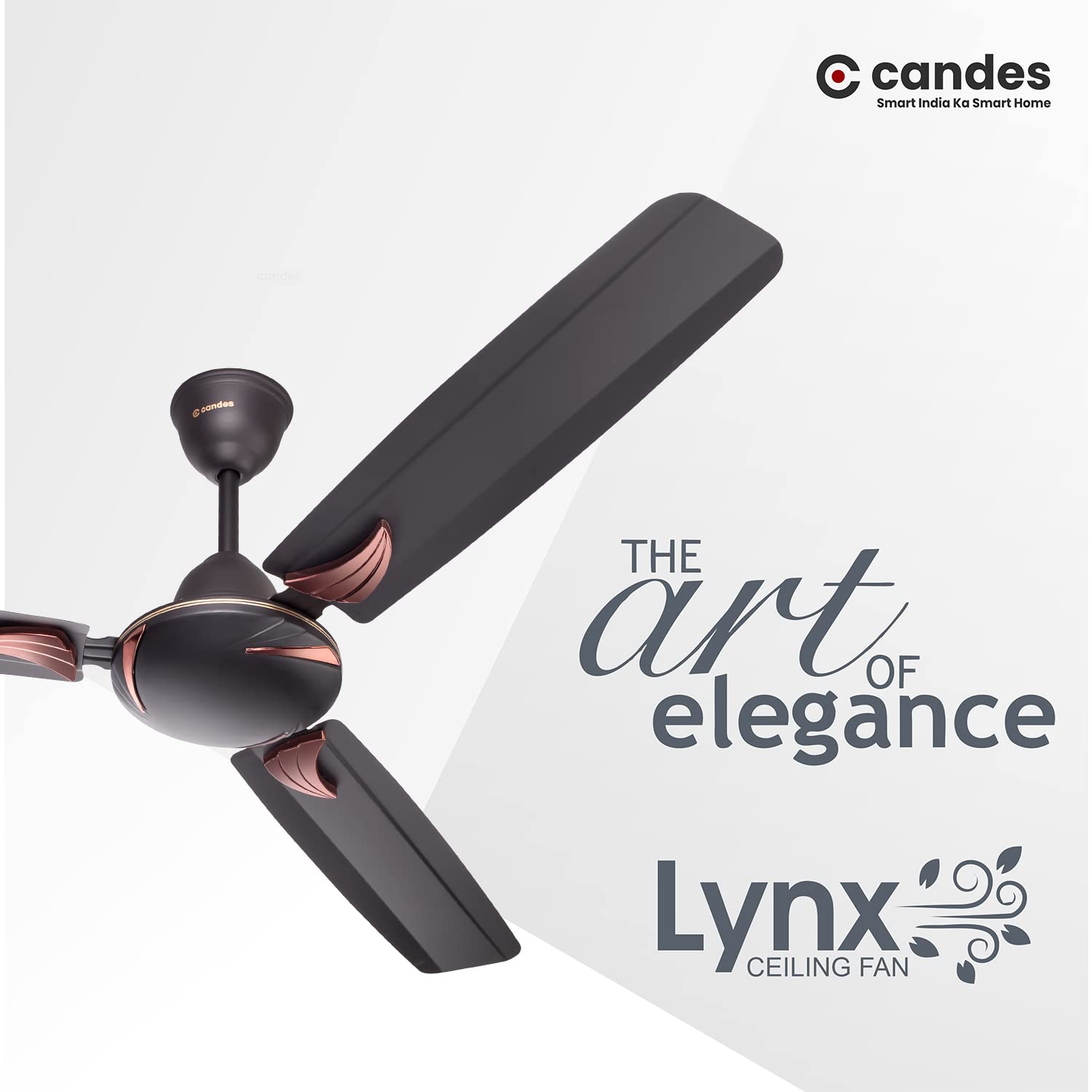 Candes Lynx High Speed Anti-dust Decorative 5 Star Rated Ceiling Fan 2 Yrs Warranty (1200MM, Coffee Brown) - view 3