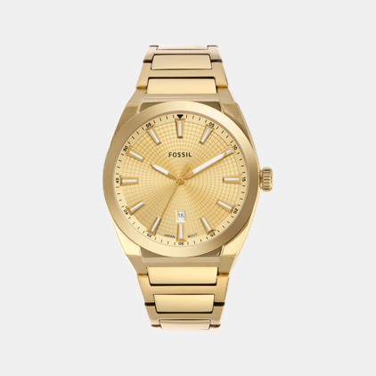 Fossil Everett Men Quartz Gold Dial Analog Stainless Steel Watch FS5965 - view 2