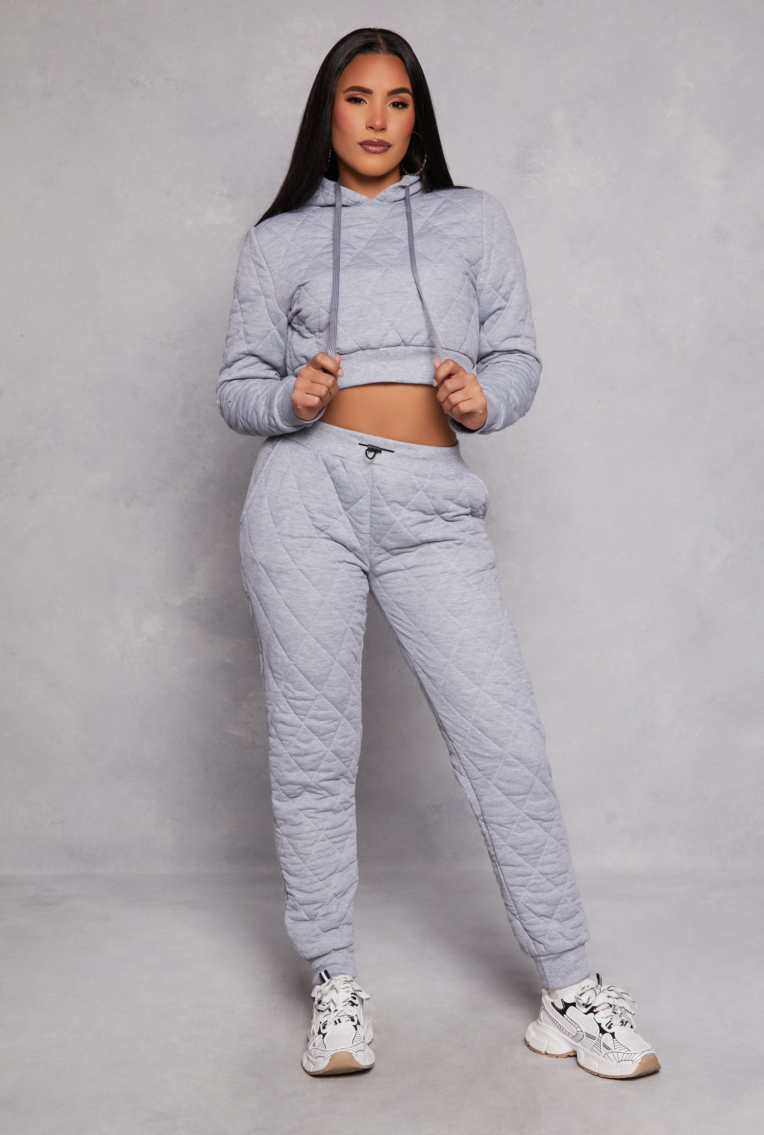 Rainbow Shops Quilted Cropped Hoodie – Women's - view 2