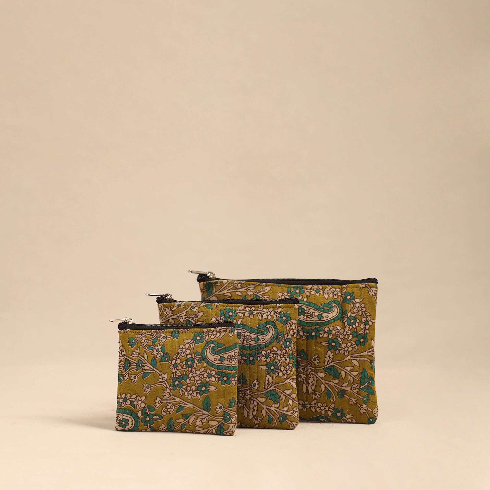 NOORI BAZAR Handmade Cotton Utility Pouches (Set of 3) 20