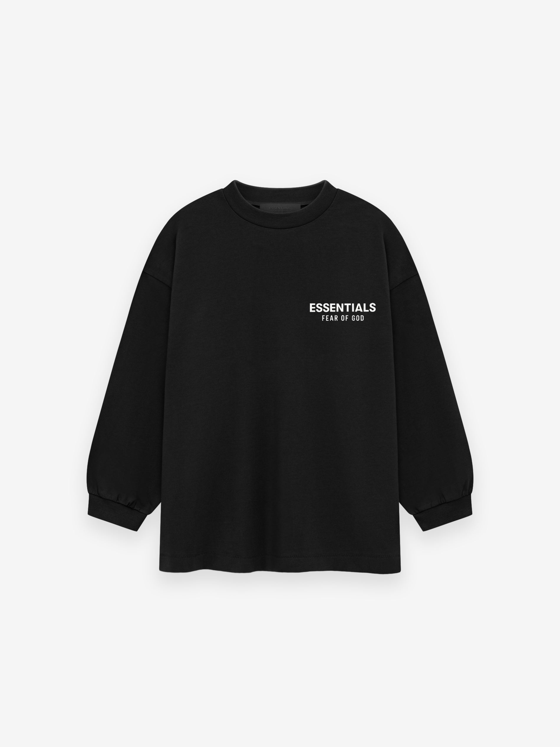ESSENTIALS Kid's Jersey Long Sleeve Tee – Black