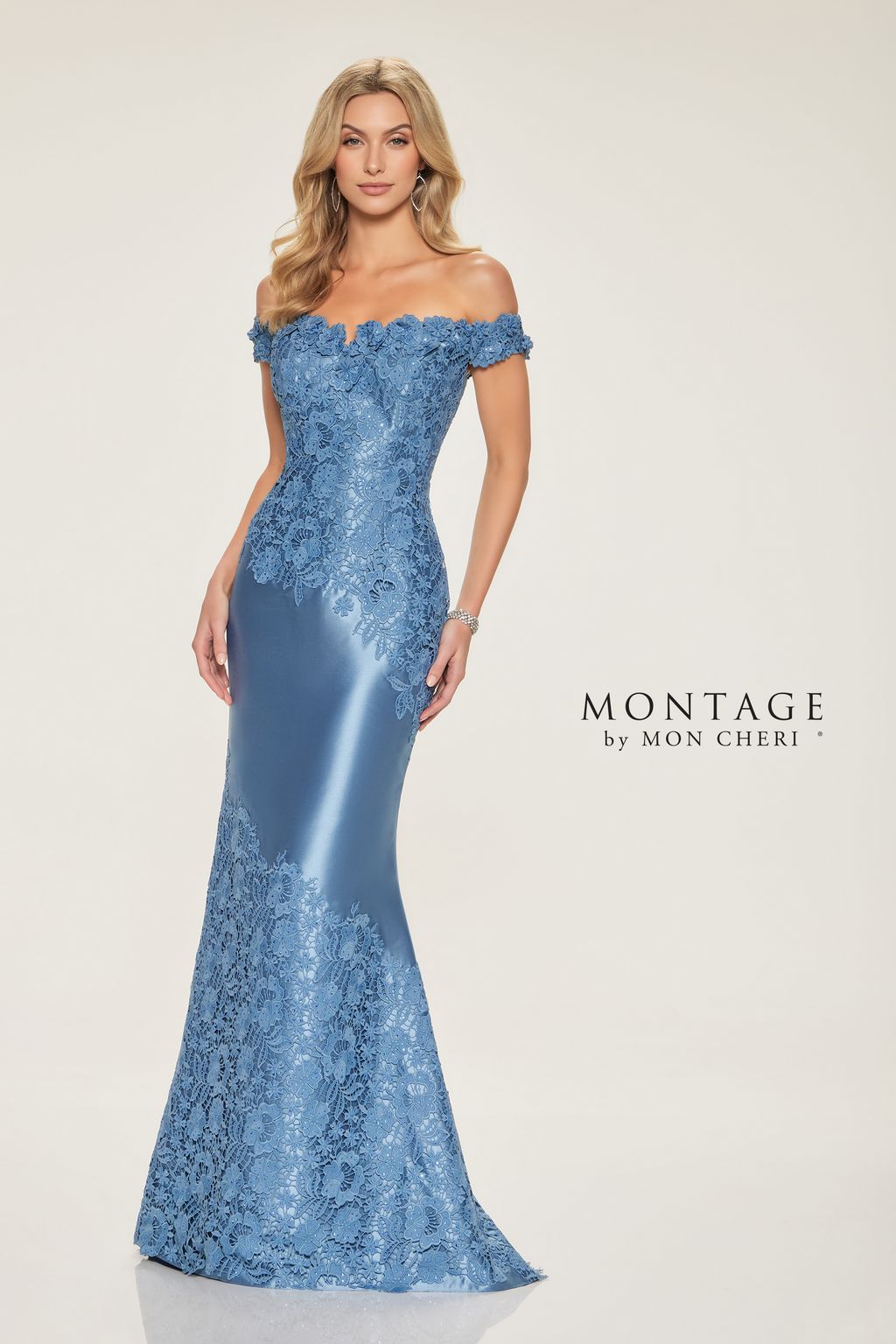 Montage M846 Long Evening Fitted Mermaid Floral Formal Dress - view 4