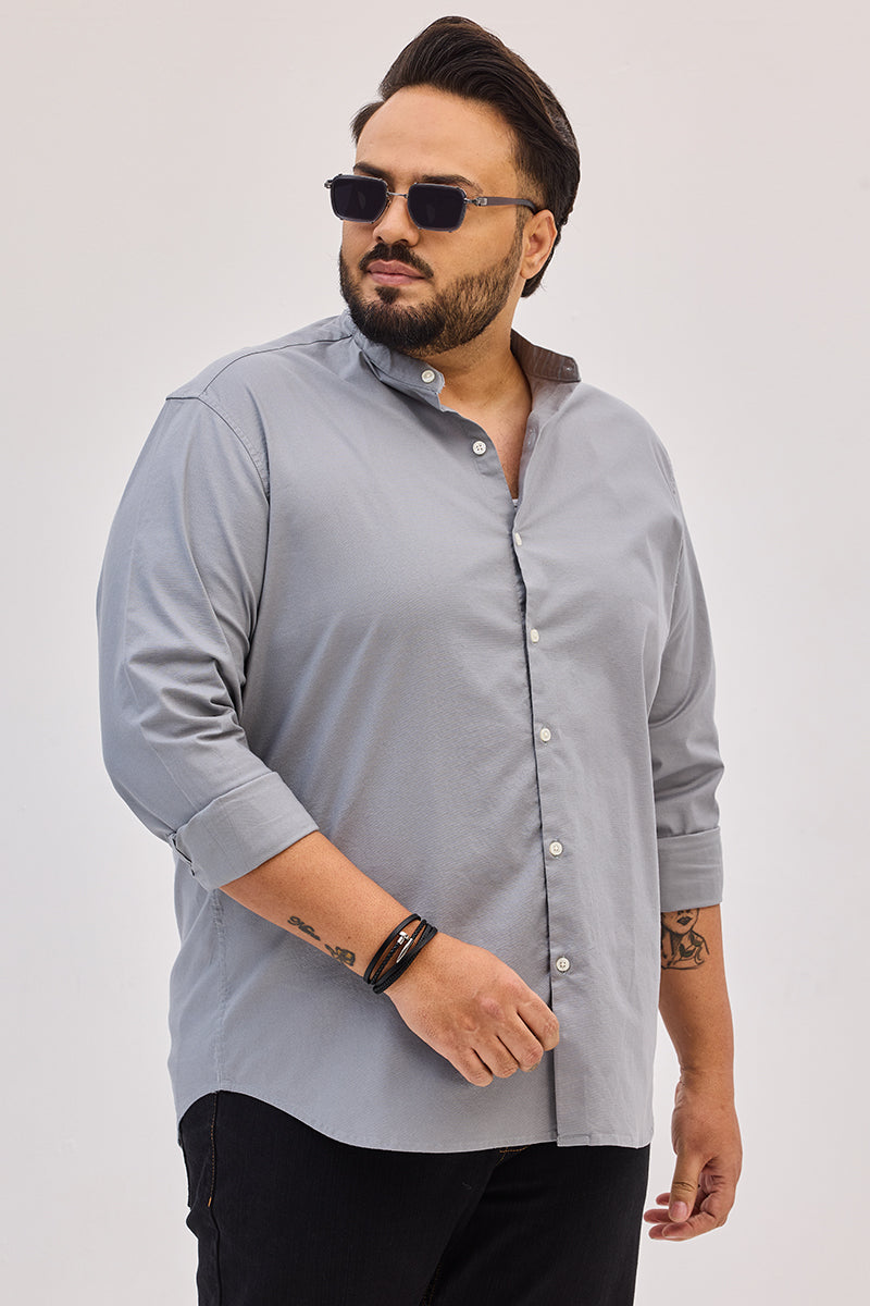 SNITCH Light Grey Mandarin Shirt