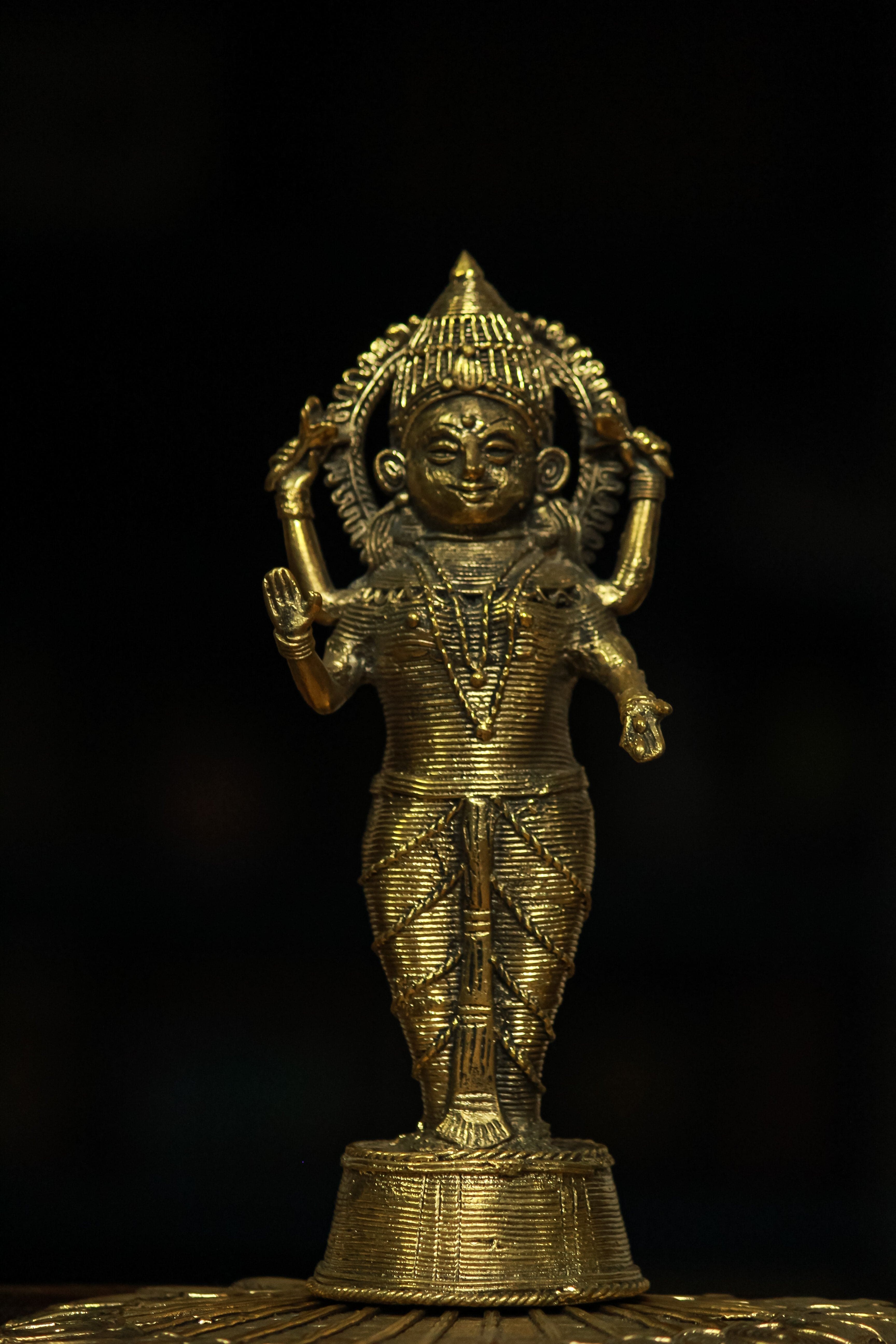 IndianVillèz Handmade Dhokra - Standing Maa Laxmi on Base