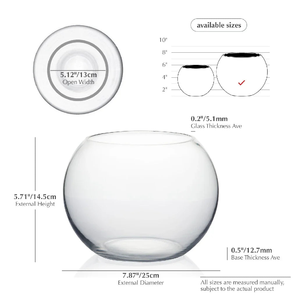 FiftyFlowers Thick Glass Bubble Ball Flower Vase - view 4