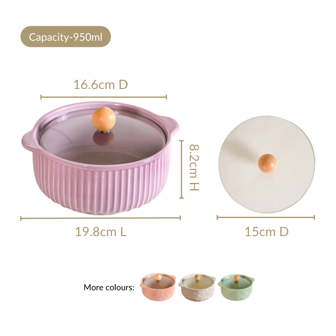Nestasia Ribbed Multifunctional Serving Bowl With Lid 950ml - view 4