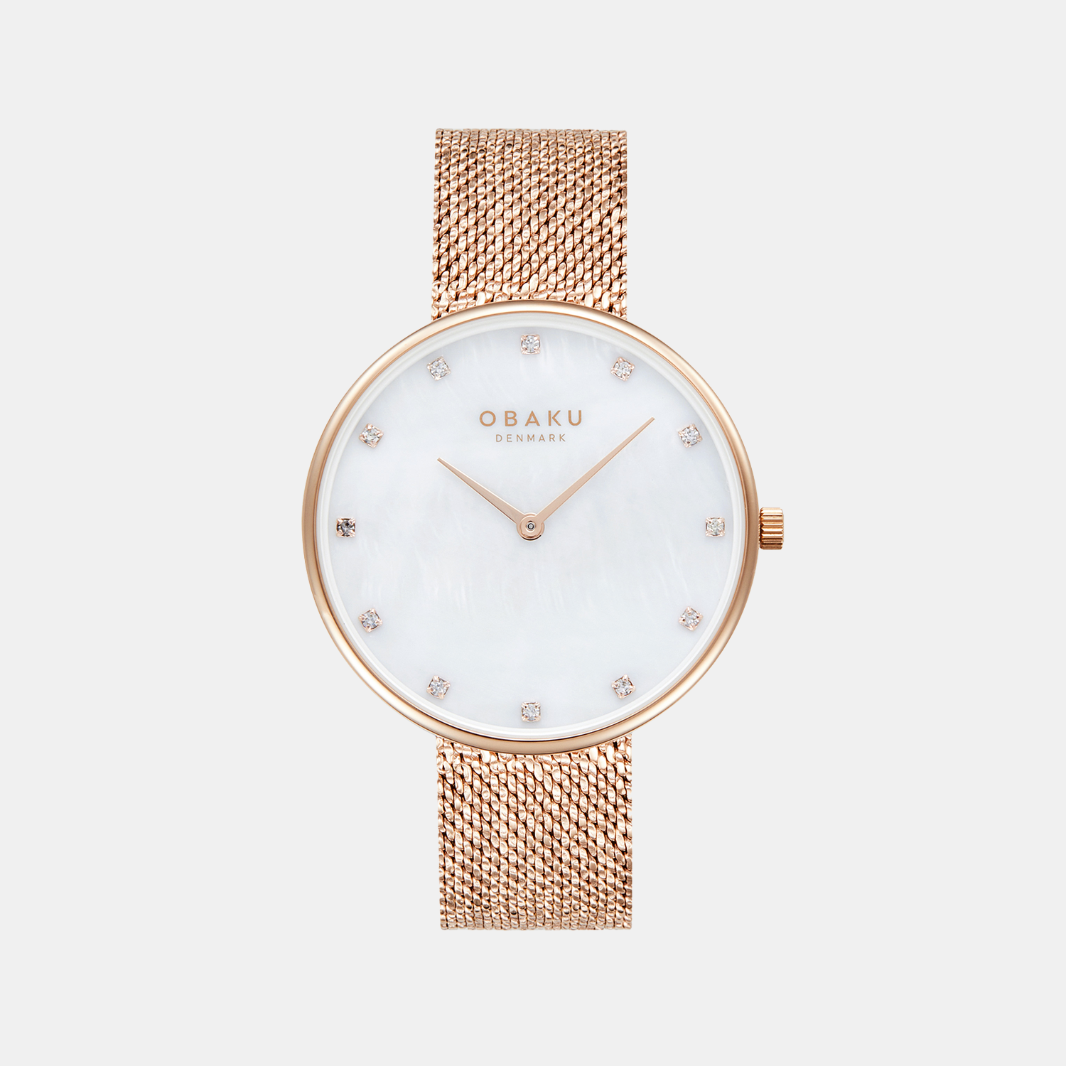 Obaku Glans Roses Women Quartz White Dial Analog Stainless Steel Watch V288LXVWHV