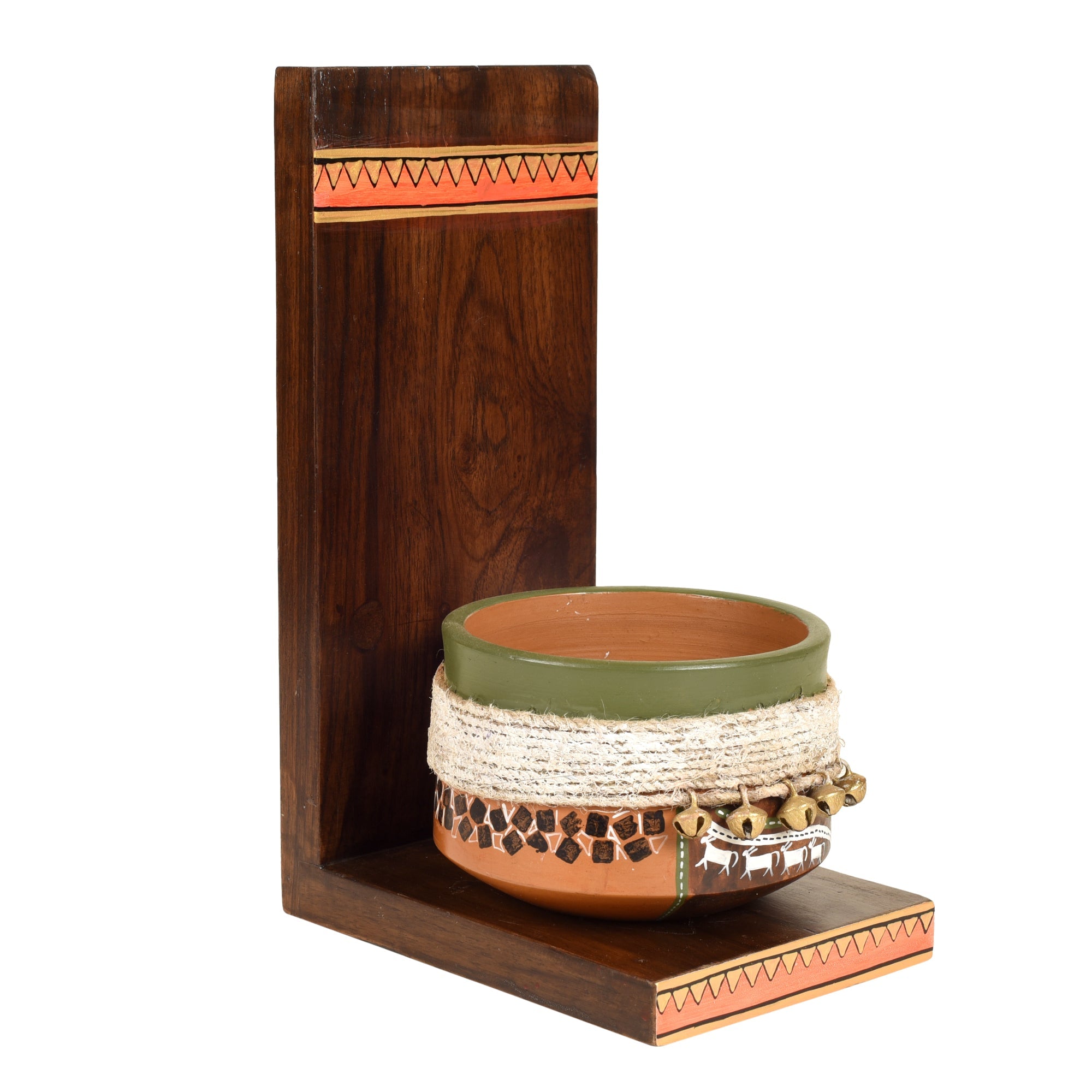 ART CREATIONS BY SUMAN SONTHALIA Asmi Earthen Planter with Wall Decor Shelf (5x7x11) - view 4