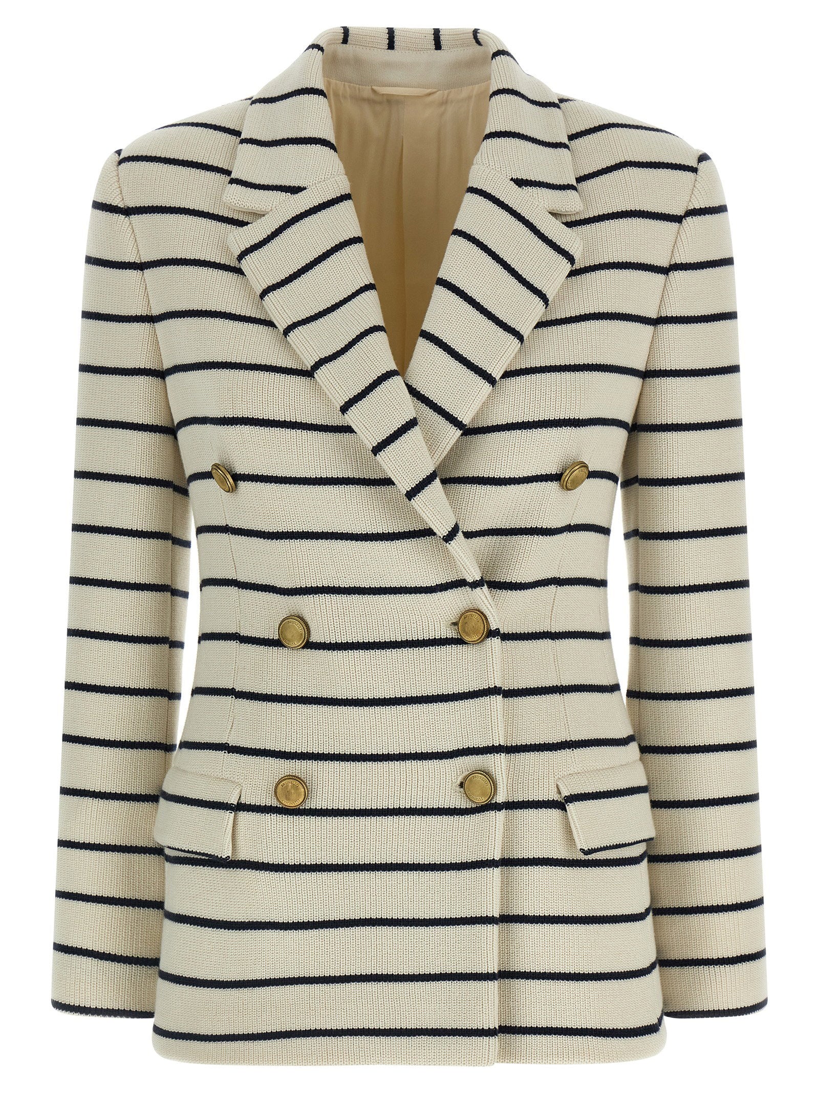 Brunello Cucinelli Striped Sweater Blazer – 100% cotton