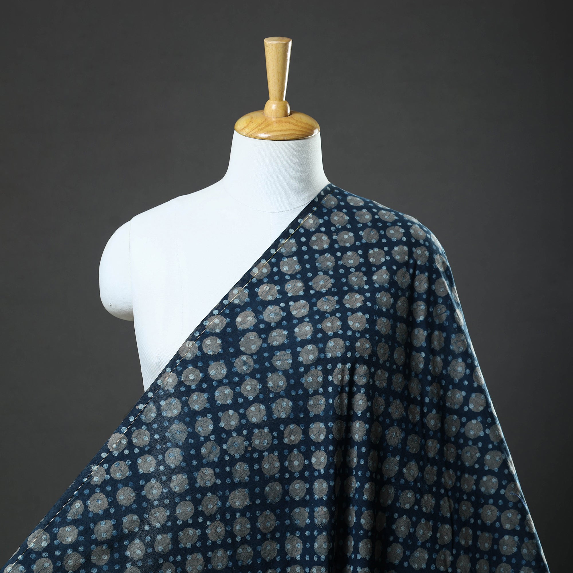 BINDAAS UNLIMITED Blue - Bindaas Natural Dyed Cotton Block Print Fabric 01