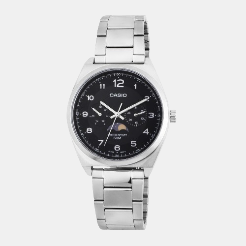 Casio Enticer Men Quartz Black Dial Chronograph Stainless Steel Watch A2172