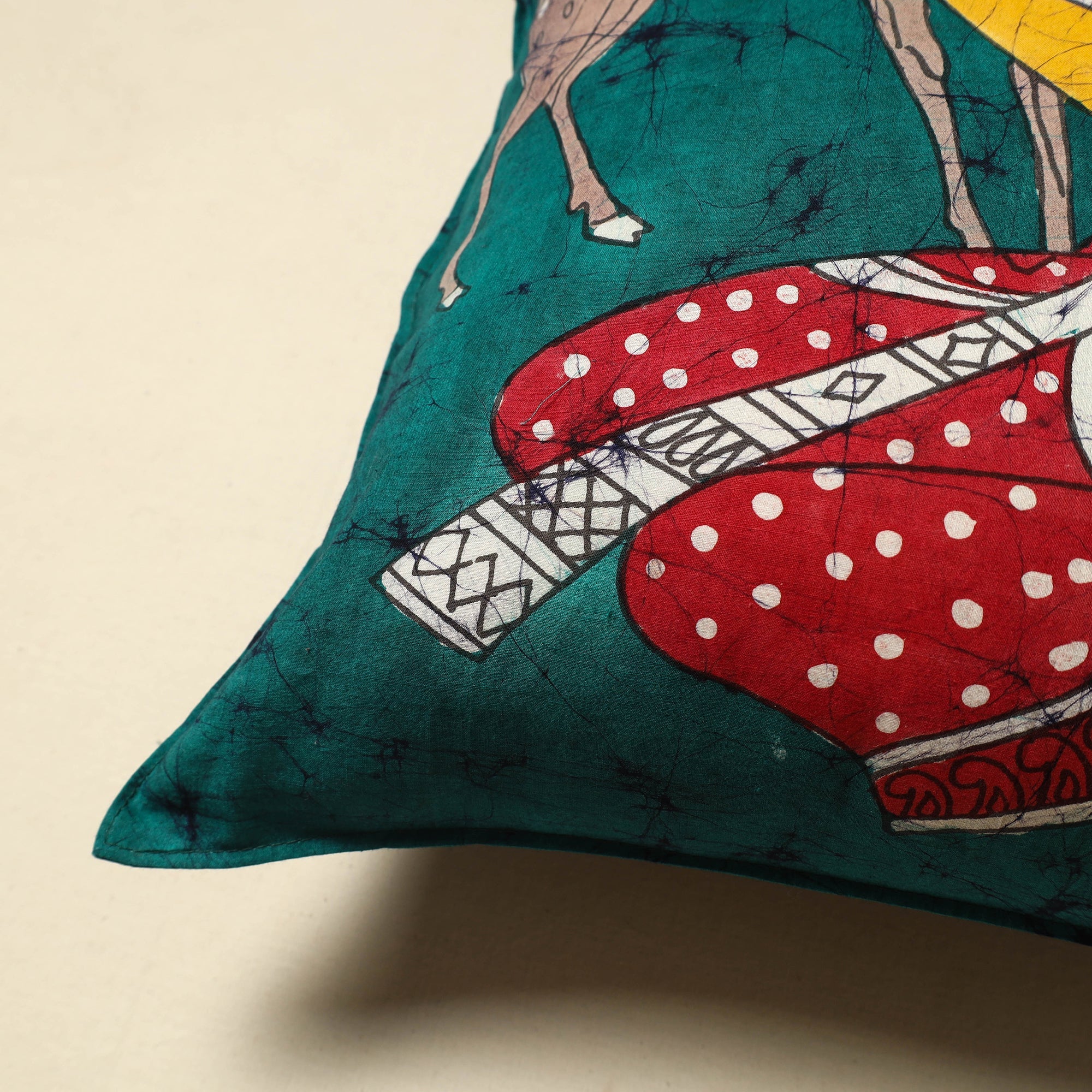 KACHCHH JI CHHAAP Green - Pure Cotton Hand Batik Cushion Cover (18 x 18 in) 10 - view 2