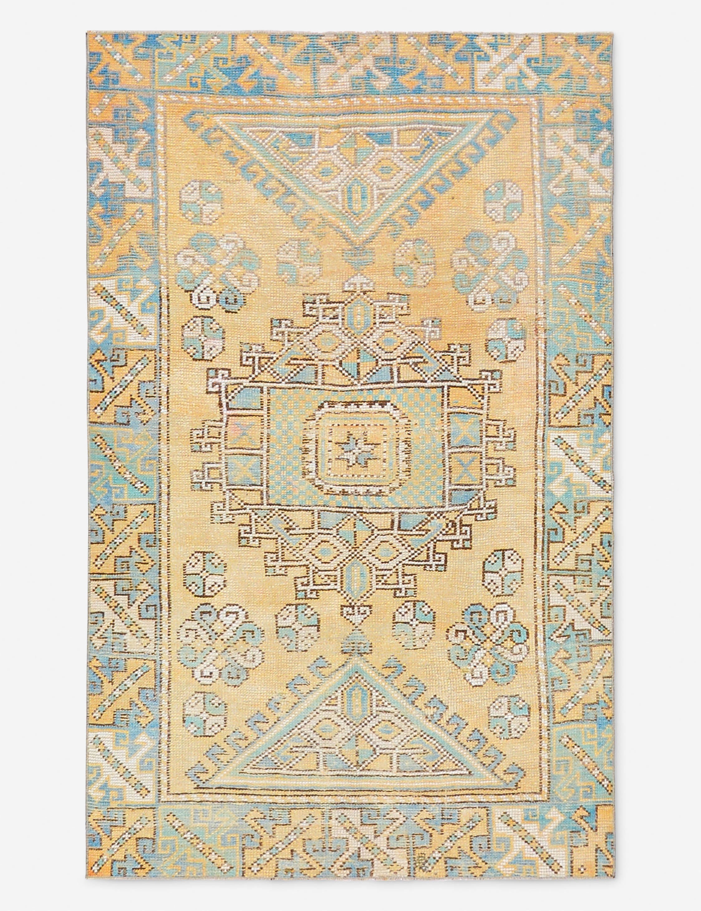 Lulu and Georgia Vintage Turkish Hand-Knotted Wool Rug No. 522, 3' 8" X 5' 10"