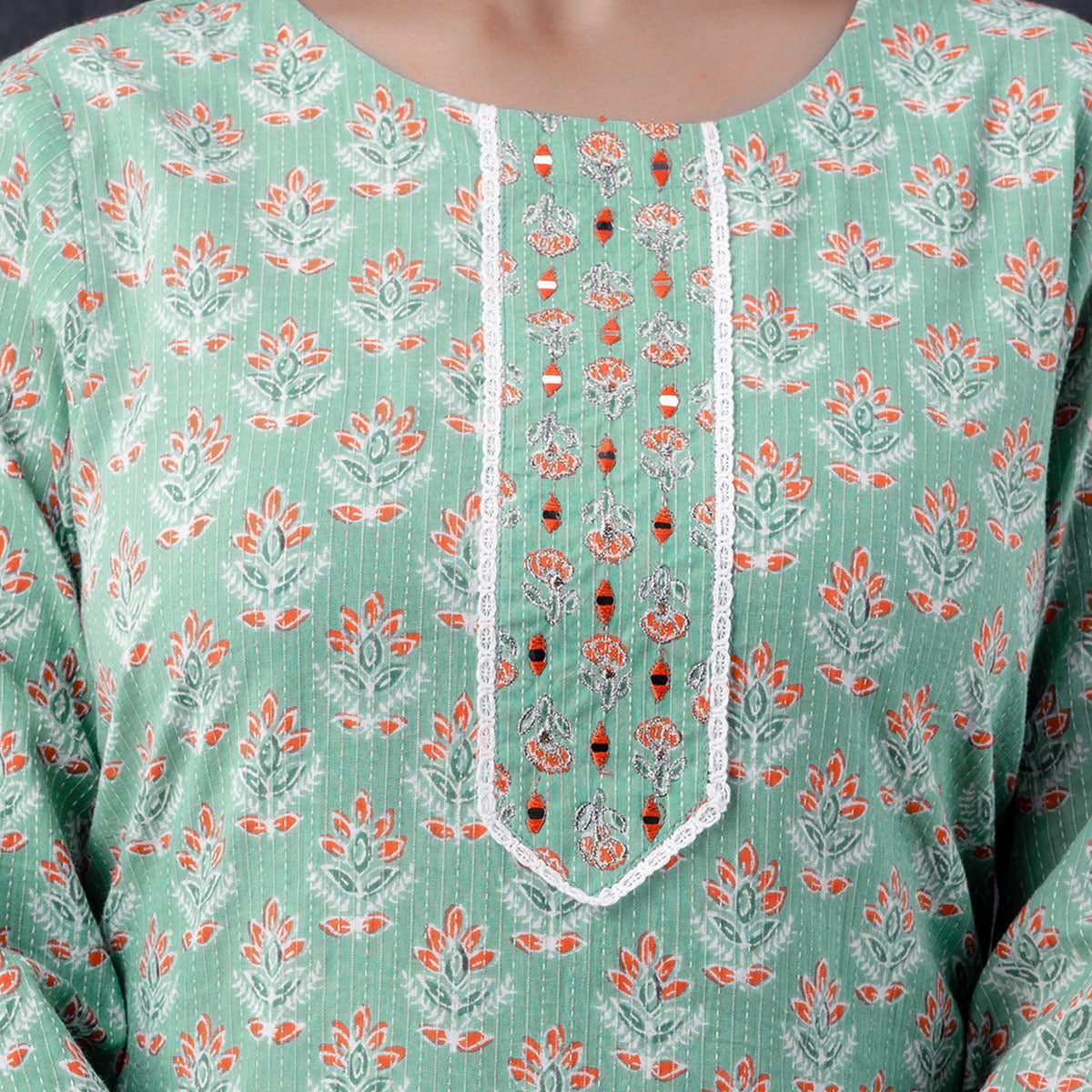 BlackTree green-jaipuri-printed-pure-cotton-suit - view 3