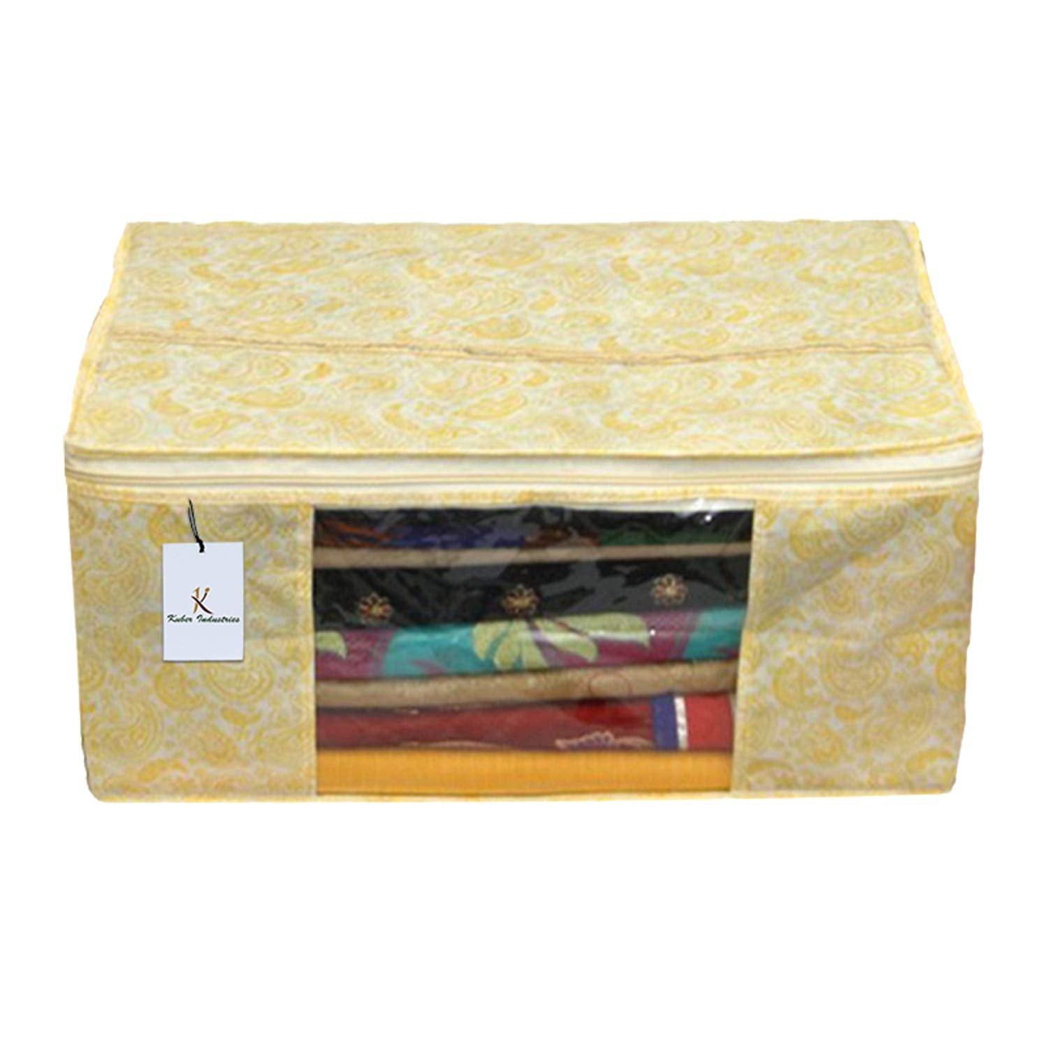 Kuber Industries Metallic Kerry 9 Piece Non Woven Saree Cover, Large, Gold-CTKTC14070 - view 4