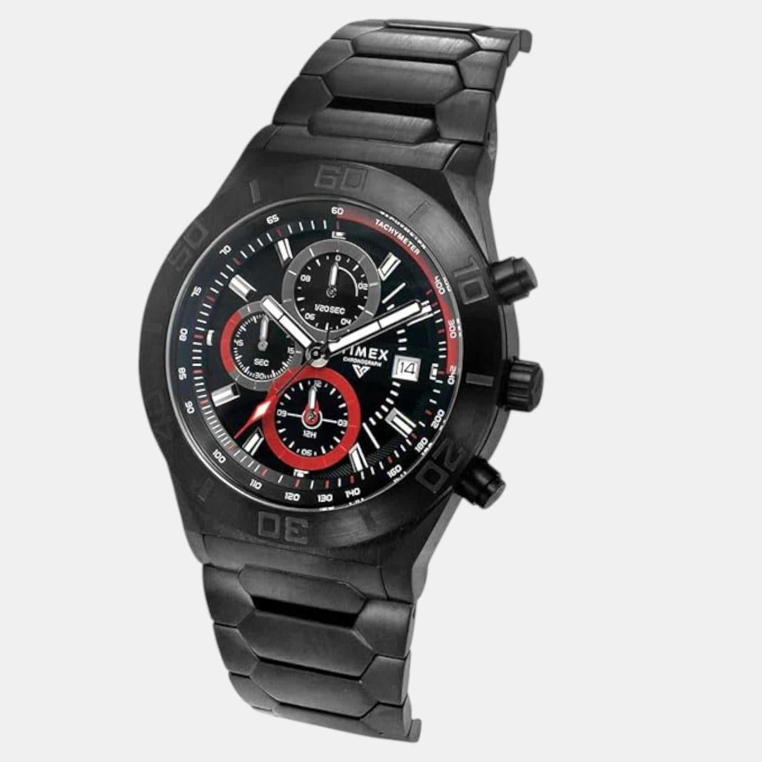 Timex E Class Men Quartz Black Dial Chronograph Stainless Steel Watch TWEG24902 - view 2
