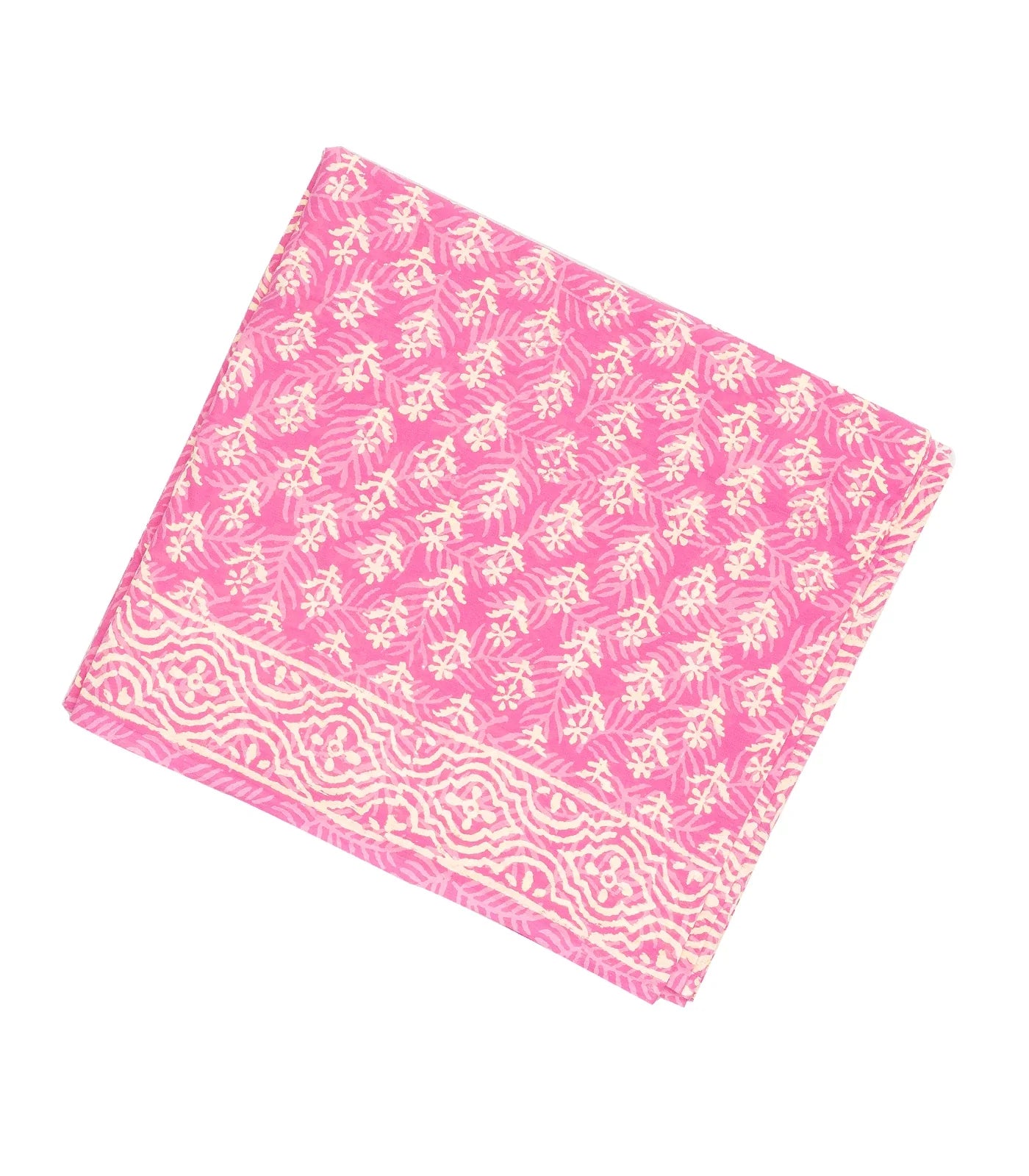 RmKV BubbleGum Pink Woven Jaipur Cotton Saree Printed With Floral Motifs