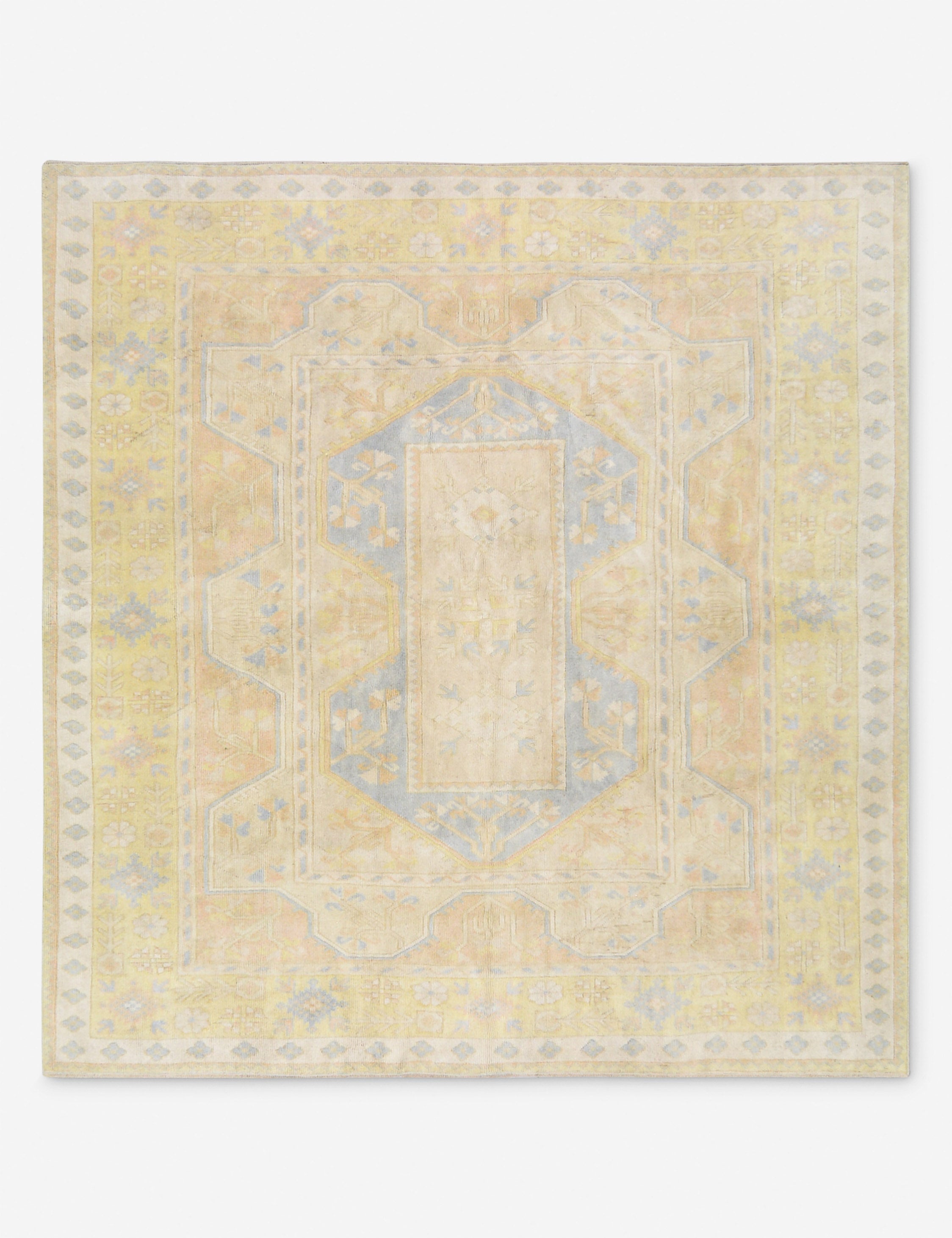 Lulu and Georgia Vintage Turkish Hand-Knotted Wool Rug No. 472, 7' x 7'