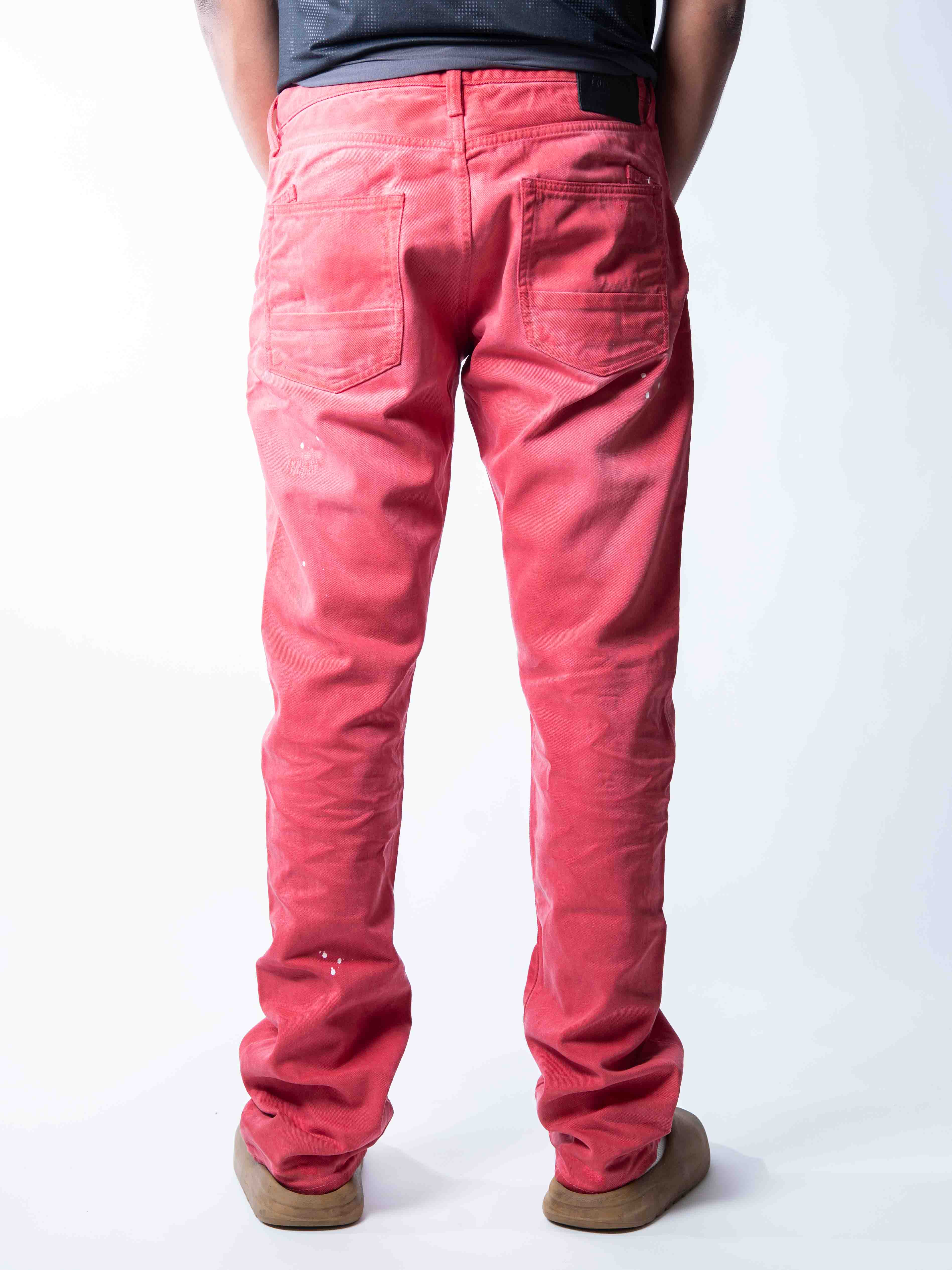 PRPS Demon Distressed Red Slim Straight Jeans - view 5