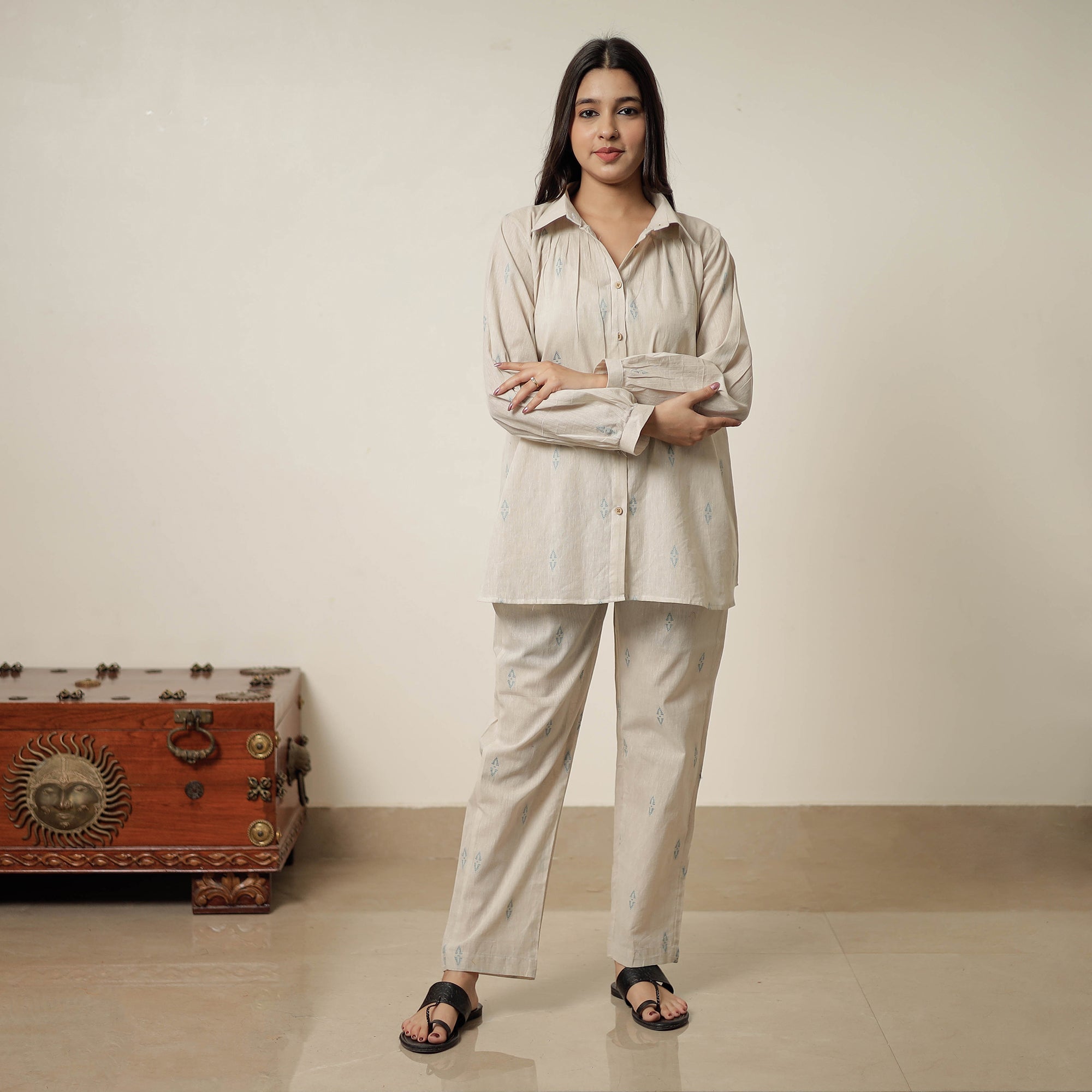 ITOKRI CASUALS Beige - Jacquard Cotton Co-Ord Set 05 - view 2