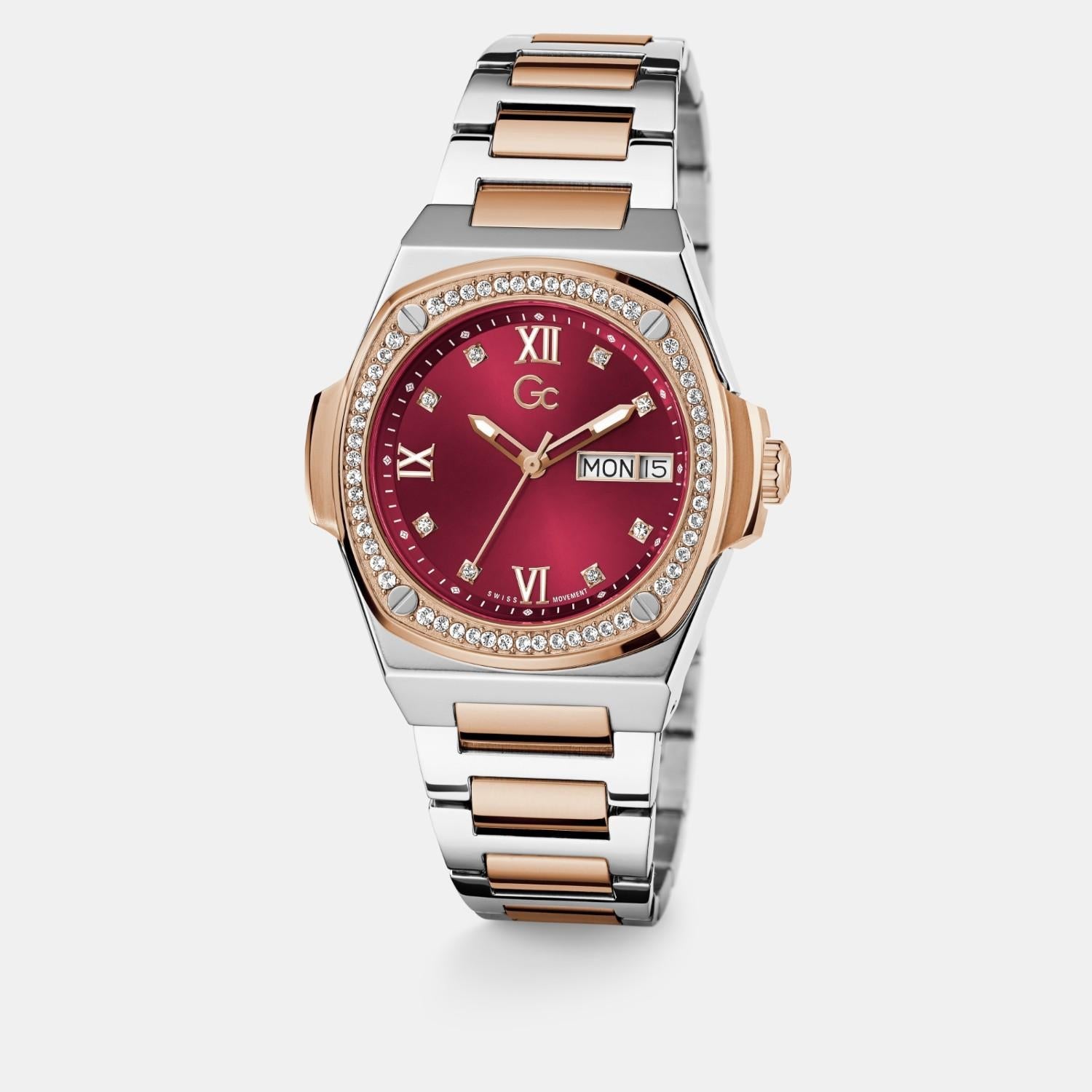 GC Coussin Shape Lady Women Quartz Red Dial Analog Stainless Steel Watch Y98009L3MF - view 2